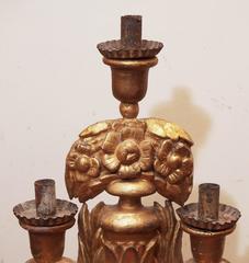 Pair of Italian Giltwood Altar Candlesticks