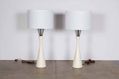 Pair of Mid-Century Brass Cage Table Lamps