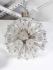 Val St Lambert Faceted Glass Roundel Sputnik Chandelier