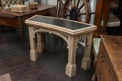 Carved Bleached Oak Neo-Gothic Console; English, circa 1890