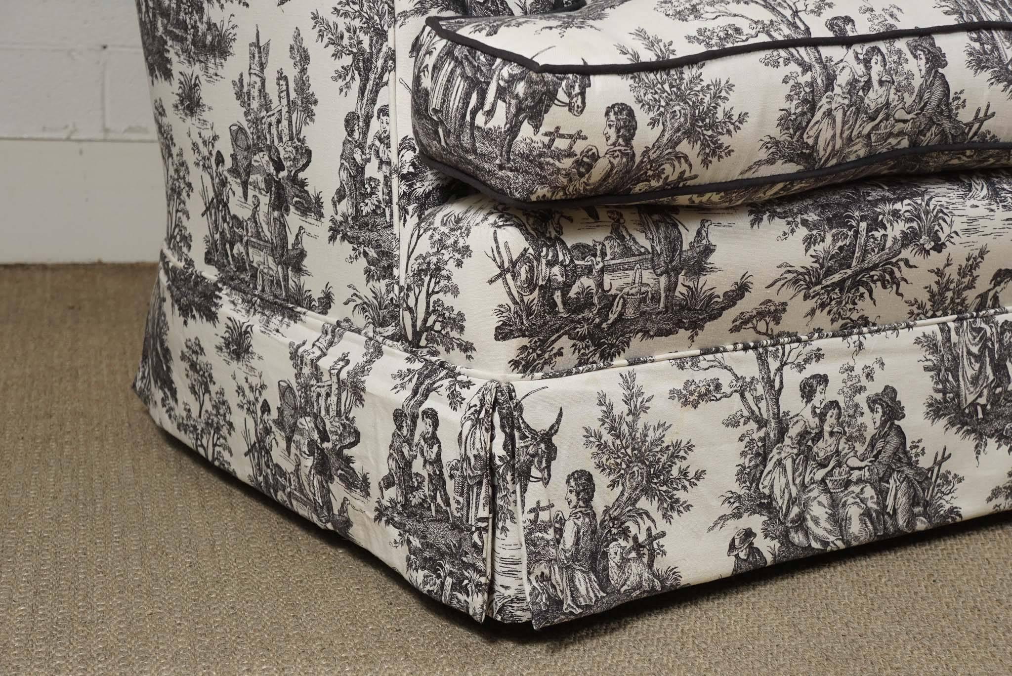 black and white toile fabric