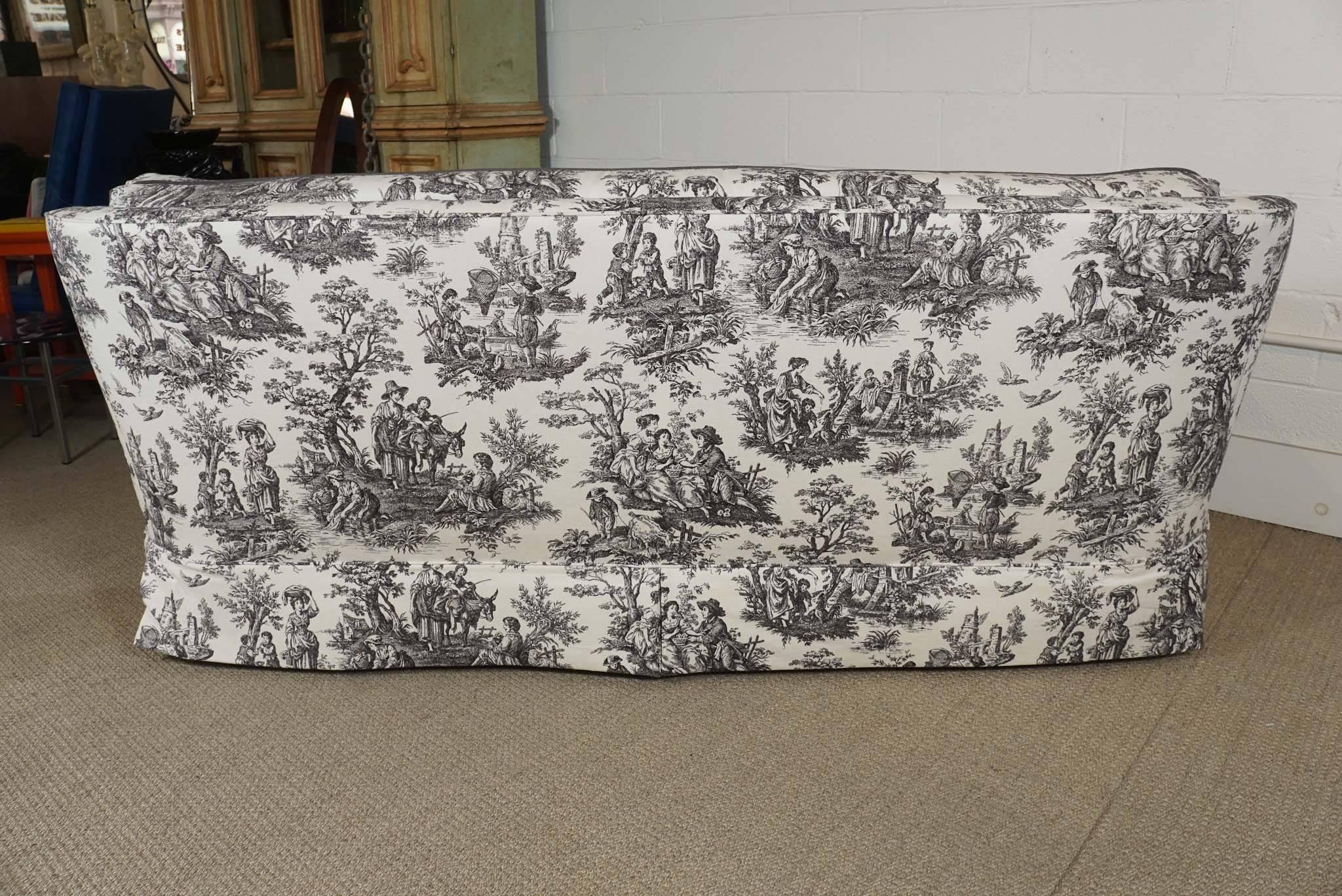 Black and White Toile Sofa 1