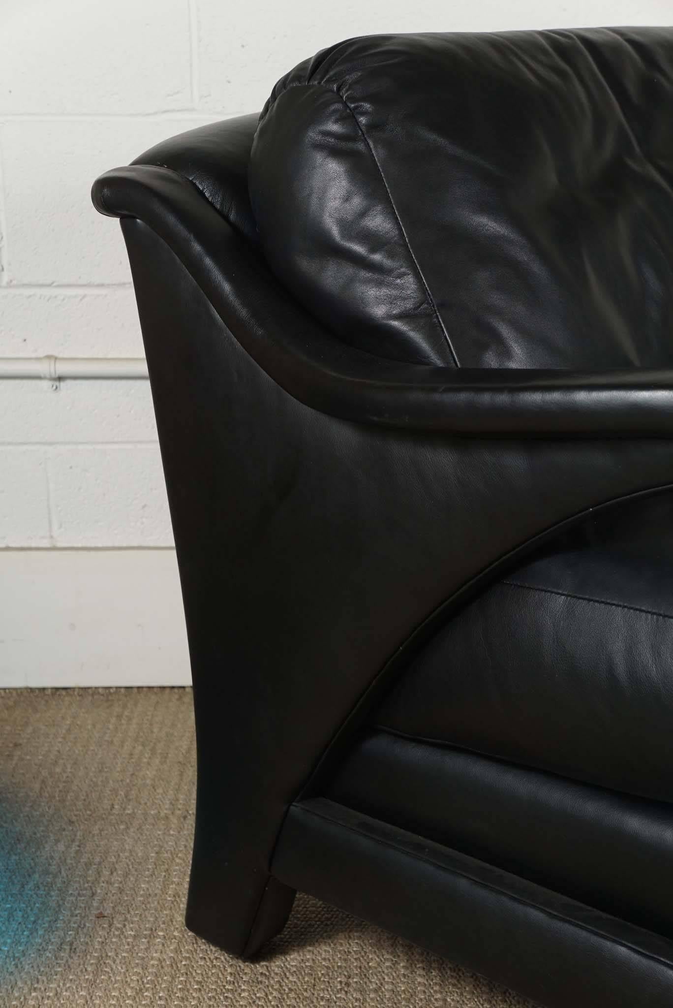 Late 20th Century Jay Spectre Lounge Chair in Black Leather