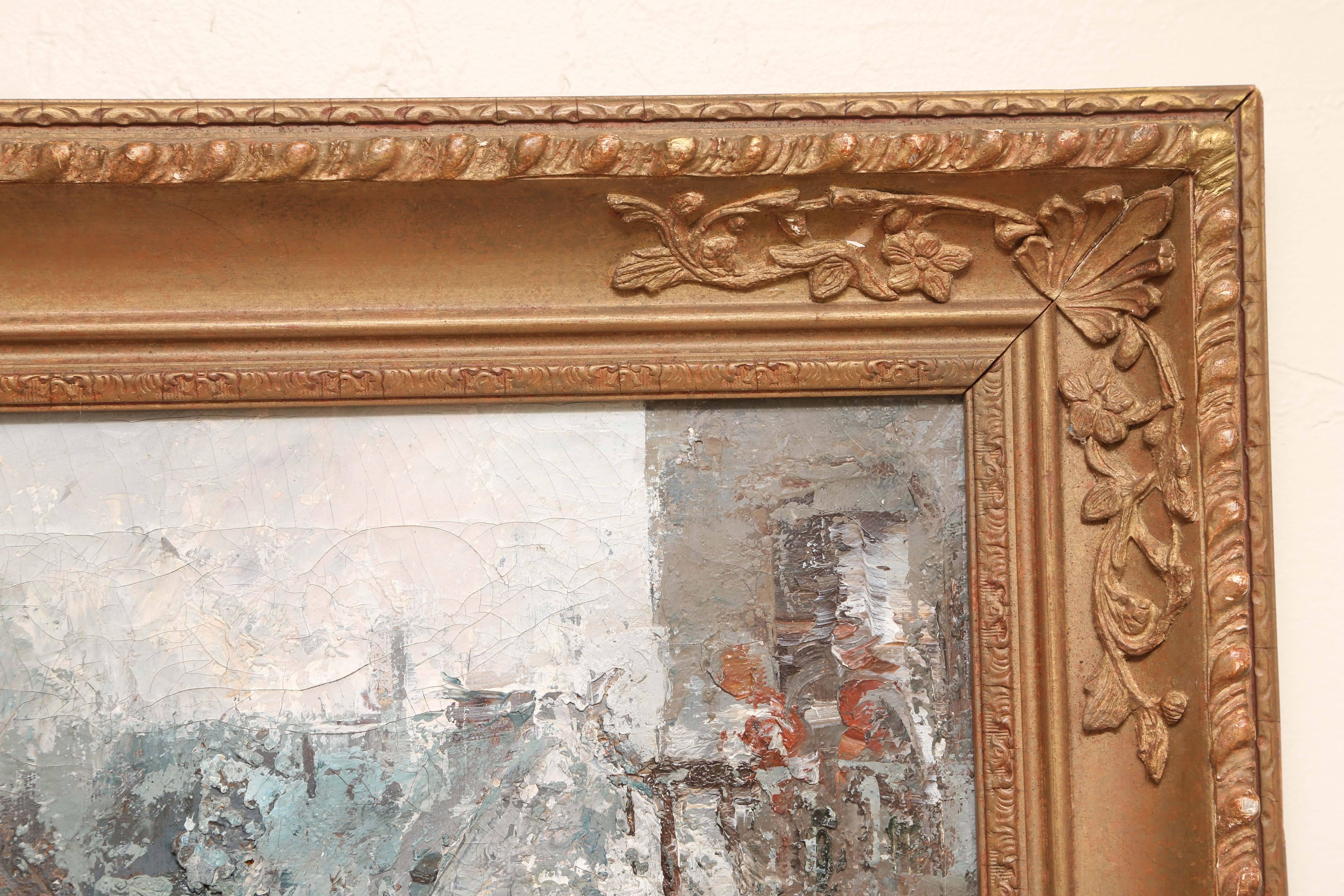 XX secolo Pittura ad olio originale sul canale di Venezia di Edward Barton in vendita