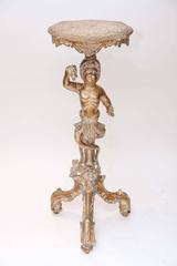 Gilded Hand-Carved Italian Figural Tripod Table of Putto, Circa 1780