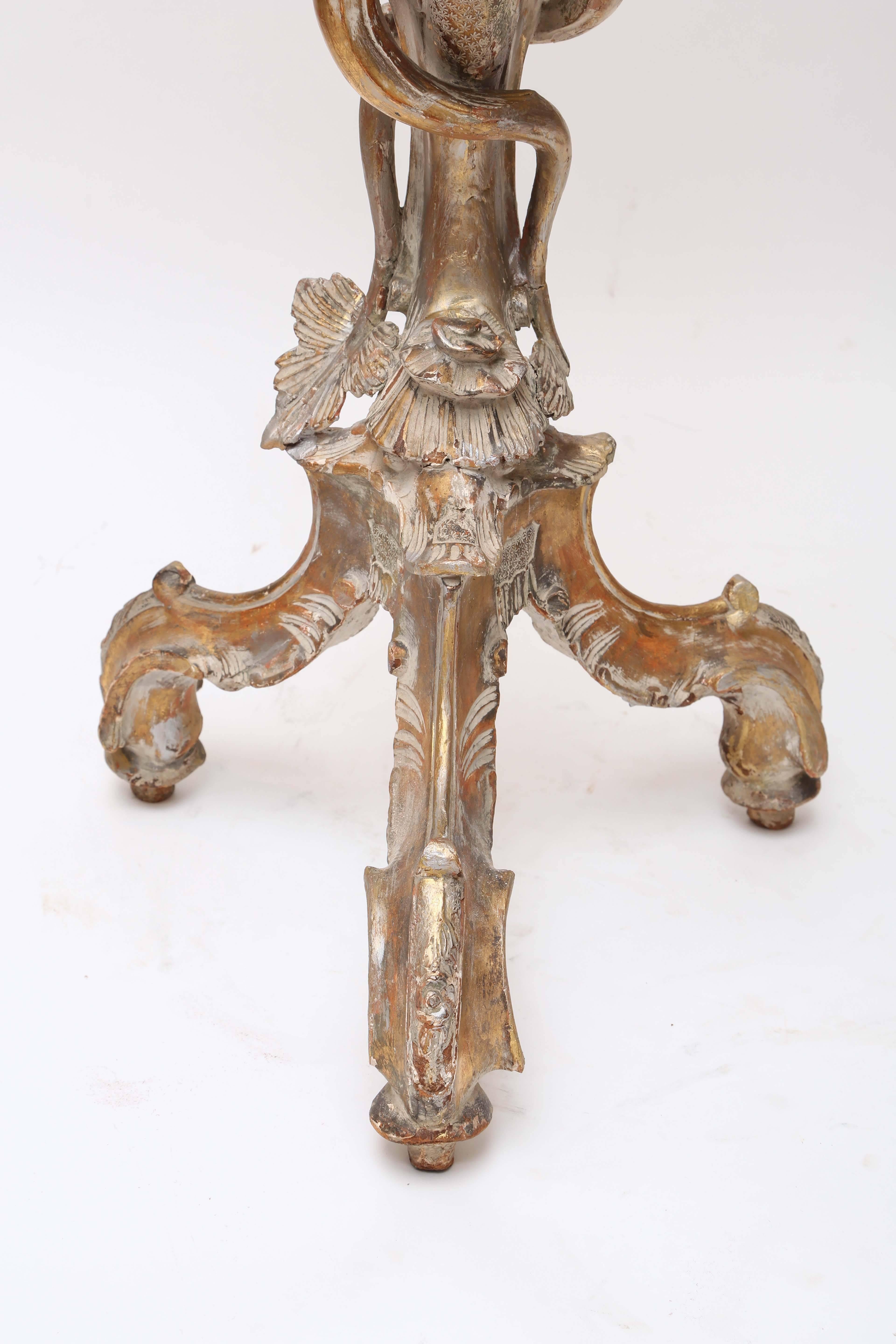 18th Century Gilded Hand-Carved Italian Figural Table For Sale 1