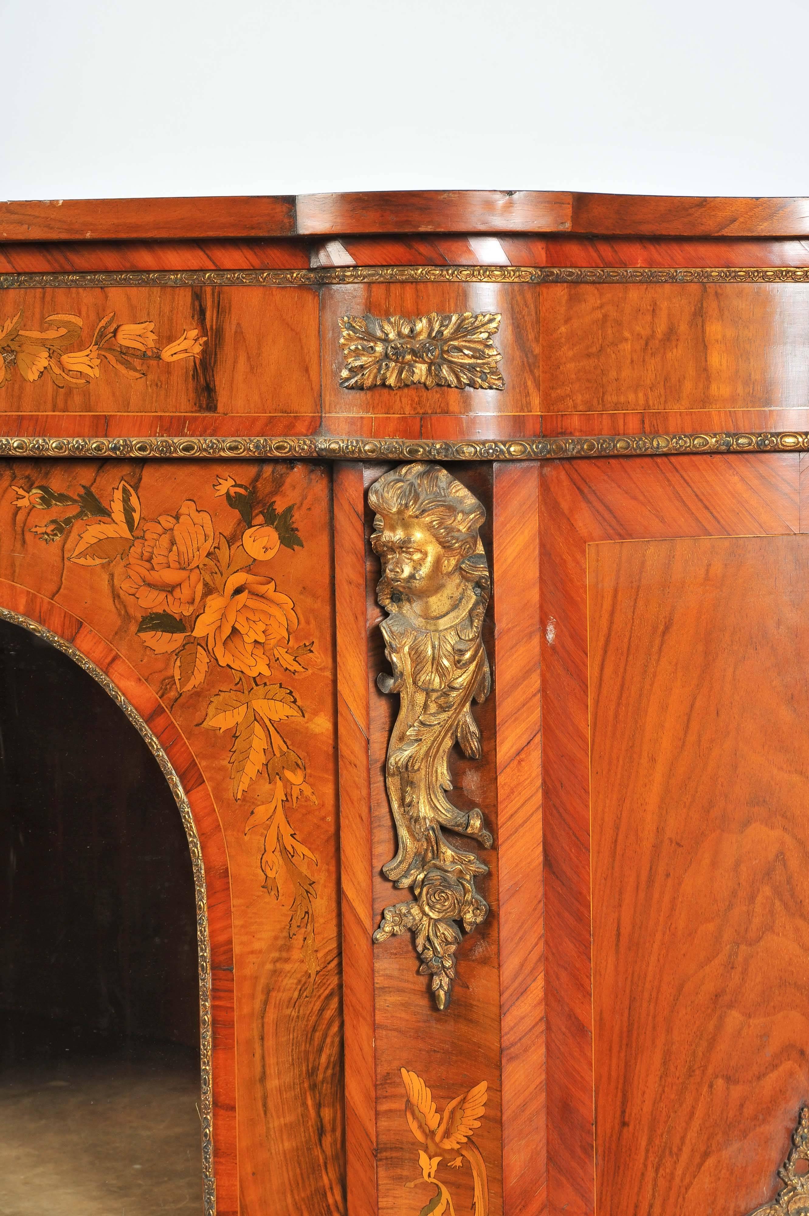 Victorian 19th Century Walnut Side Cabinet For Sale