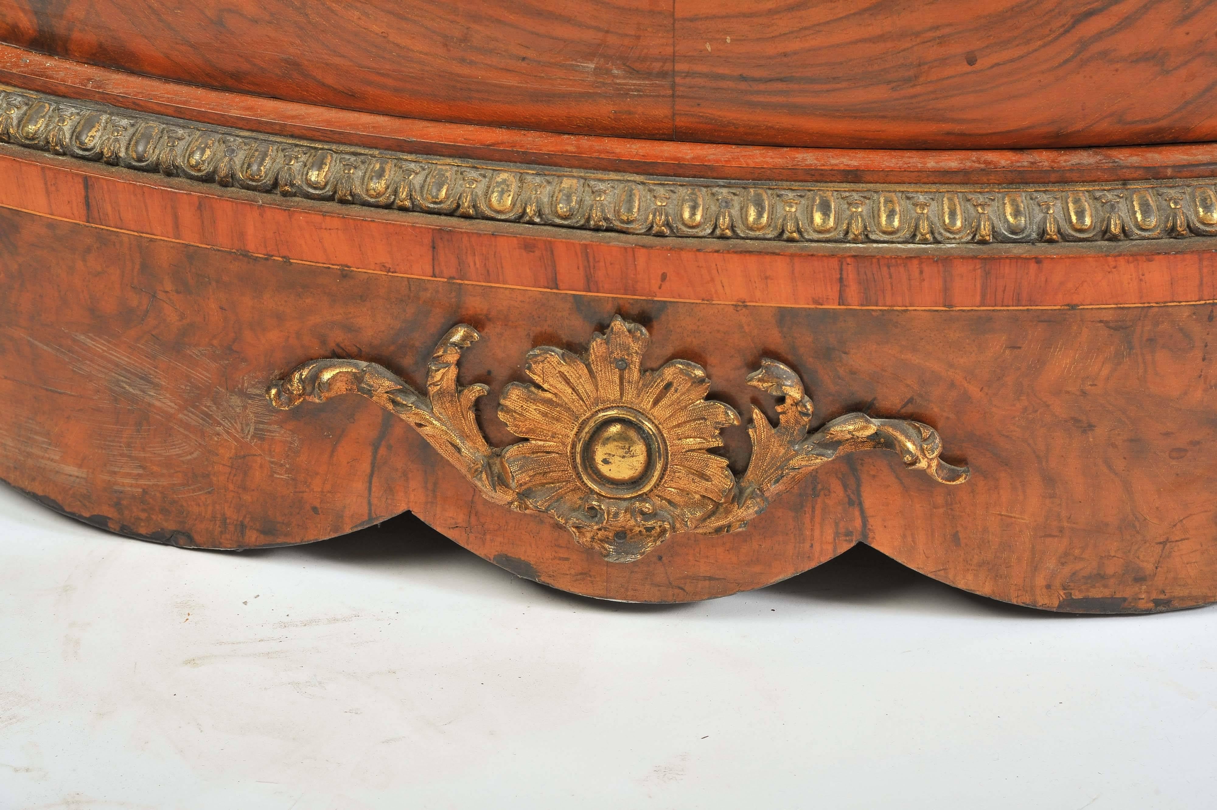 Marquetry 19th Century Walnut Side Cabinet For Sale