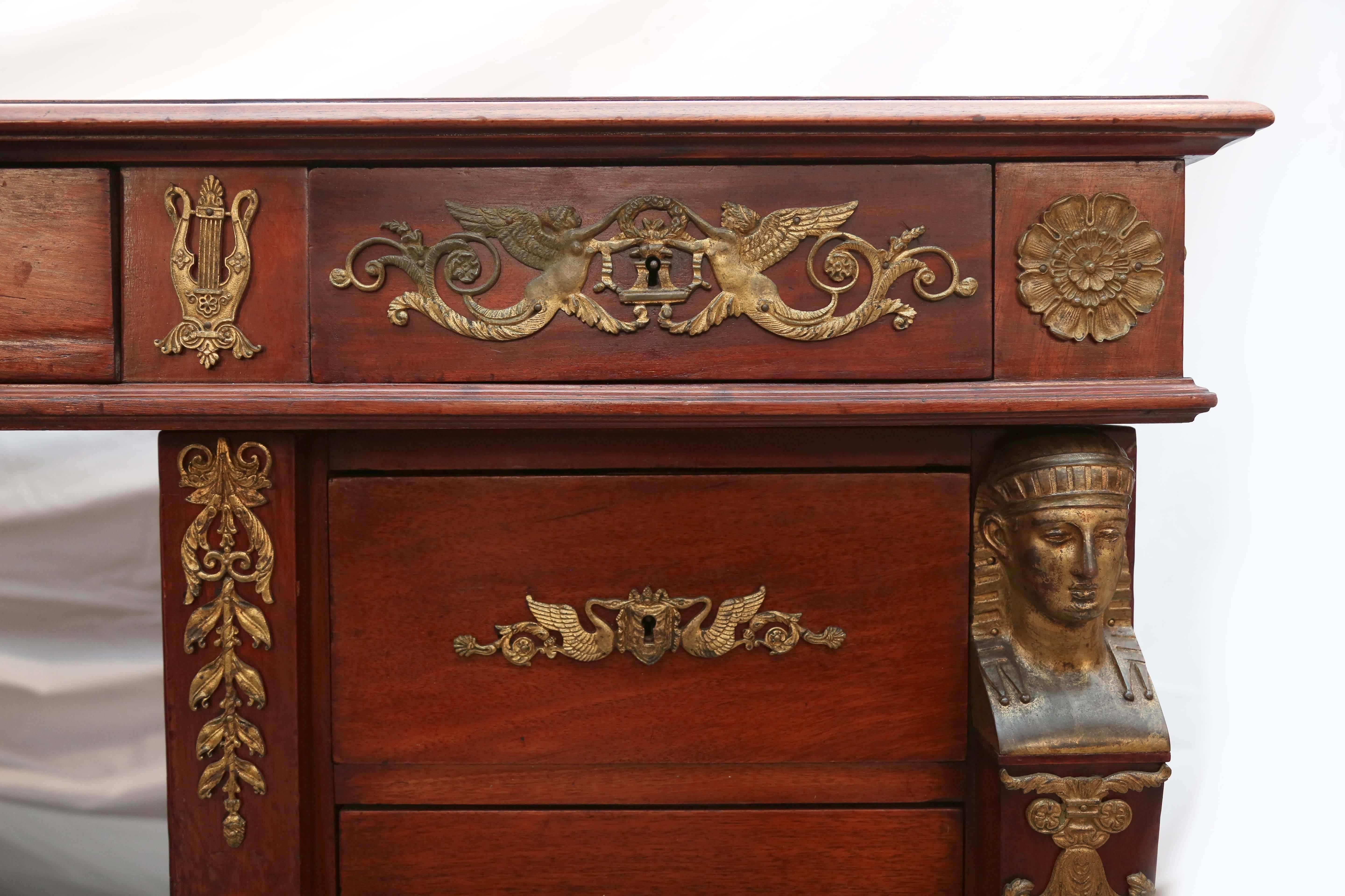 French Napoleonic Egyptian Revival Desk