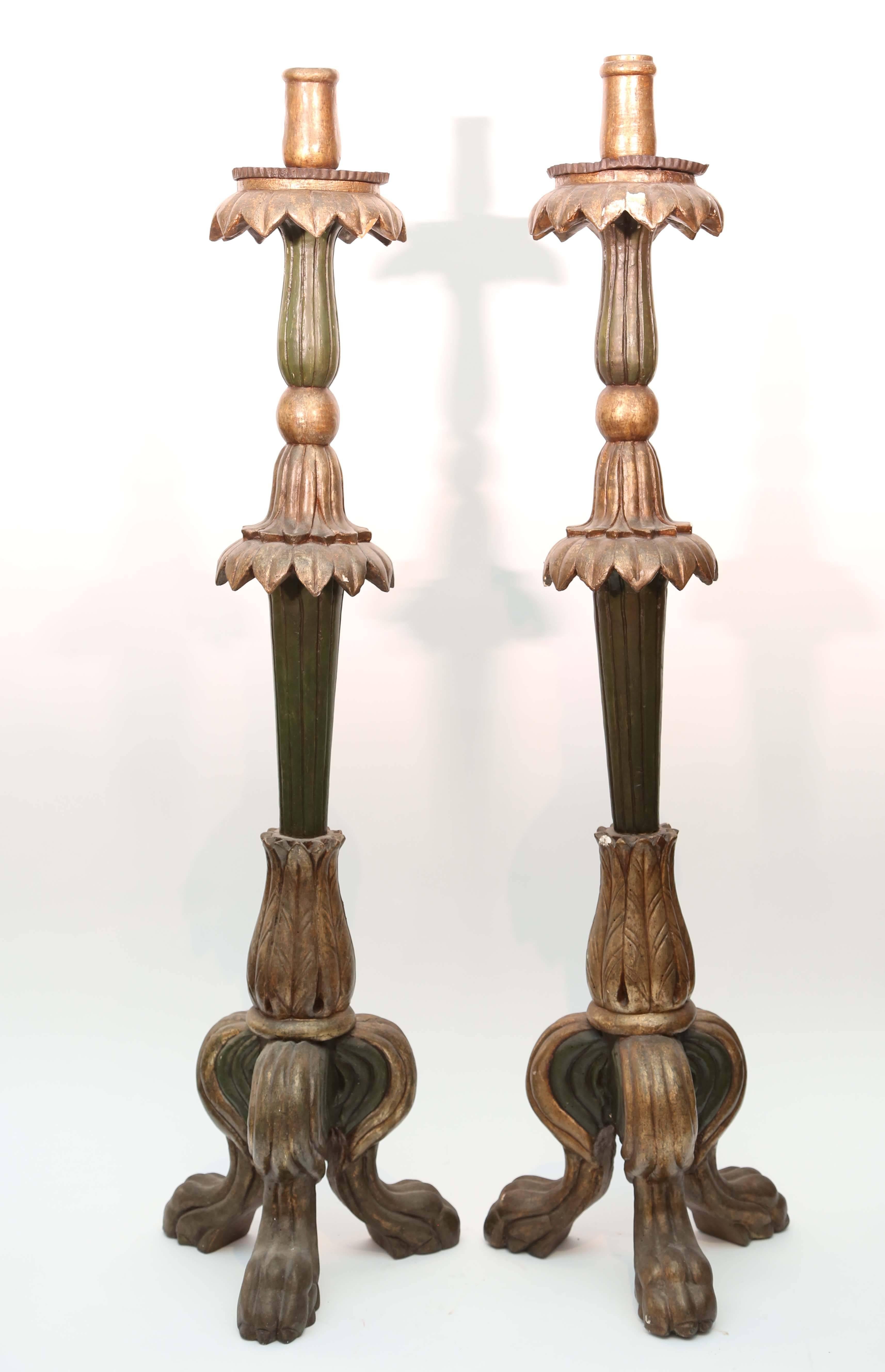 Pair of 19th Century Italian Candle Stands 3