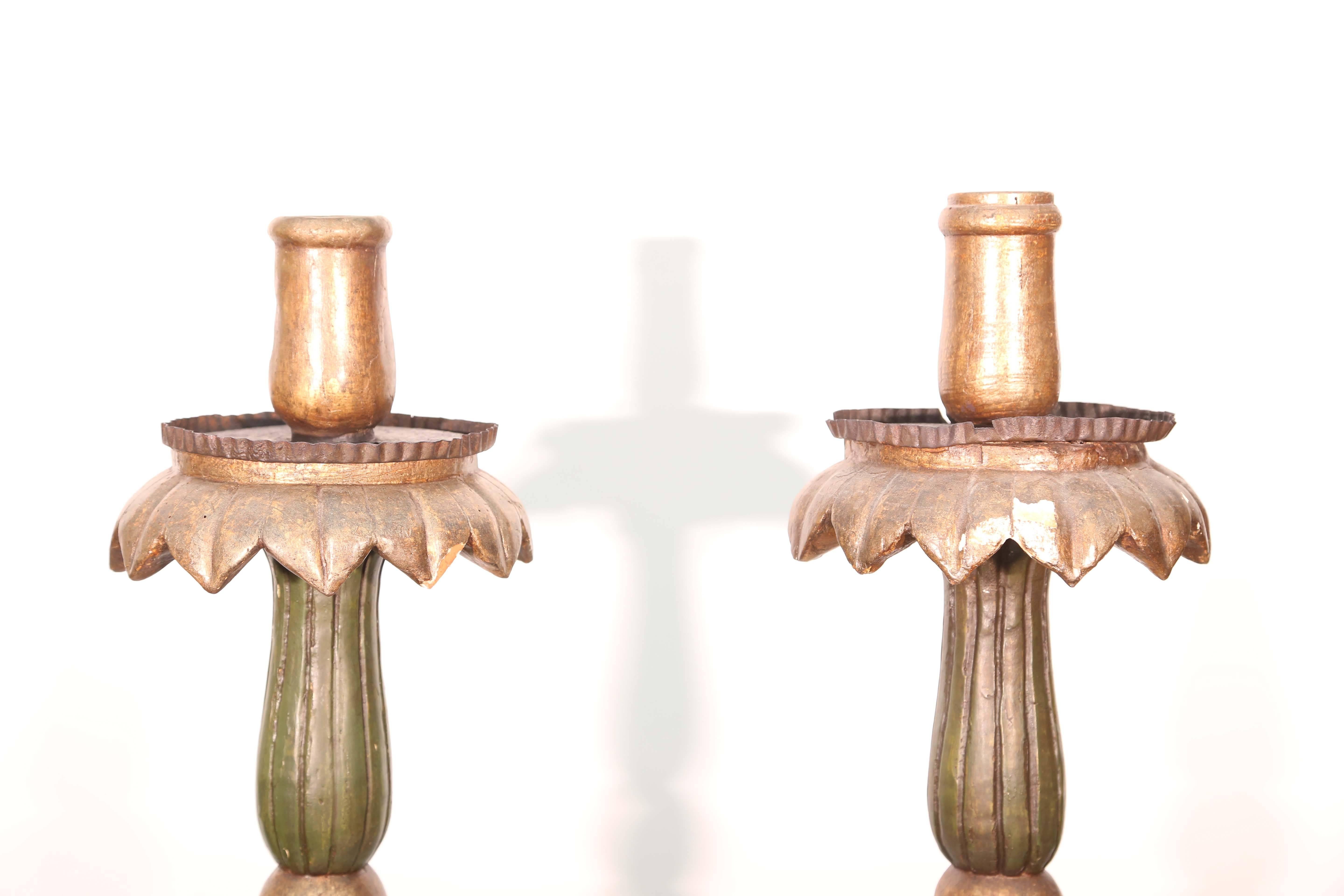 Pair of 19th Century Italian Candle Stands 4