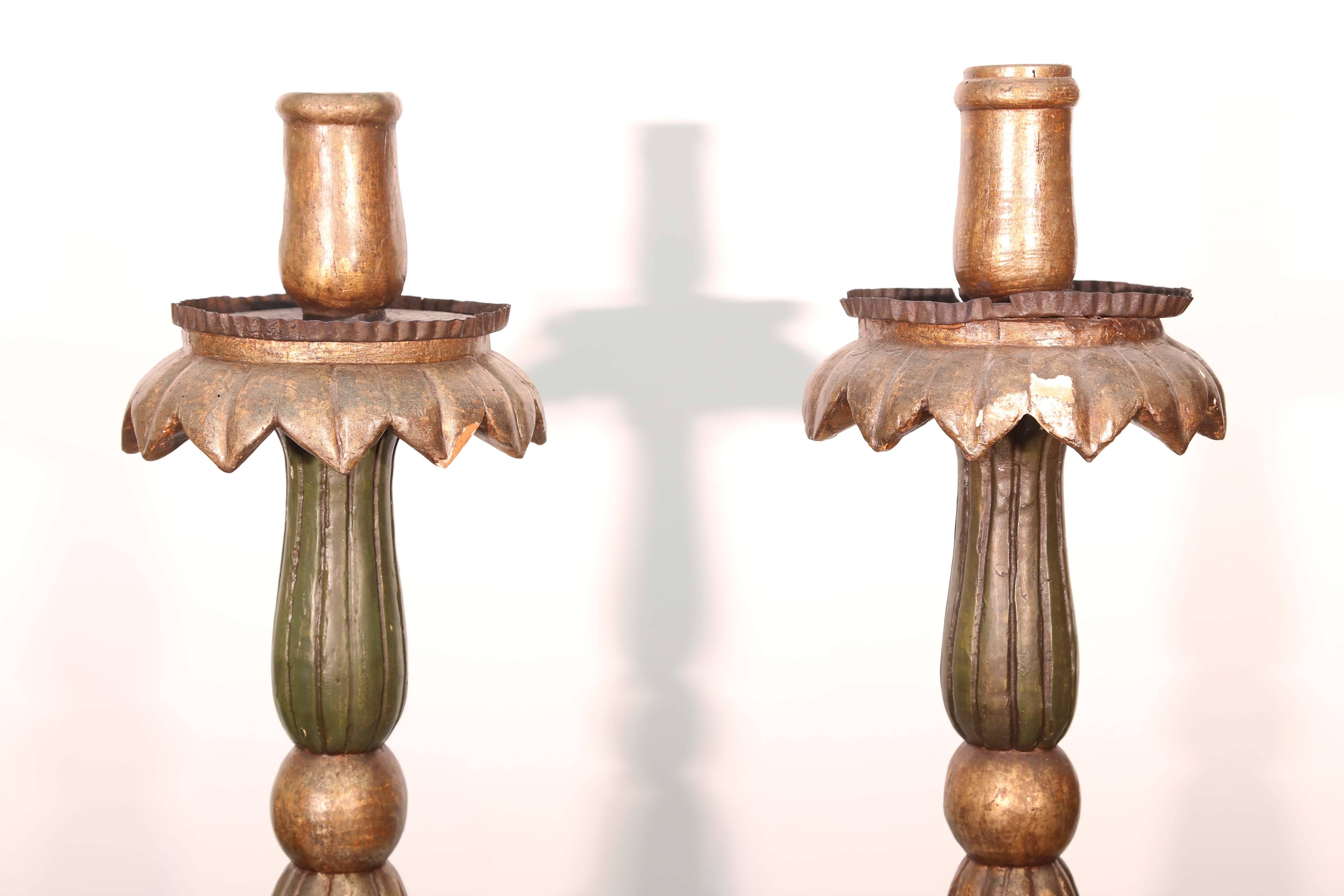 Pair of 19th Century Italian Candle Stands 5