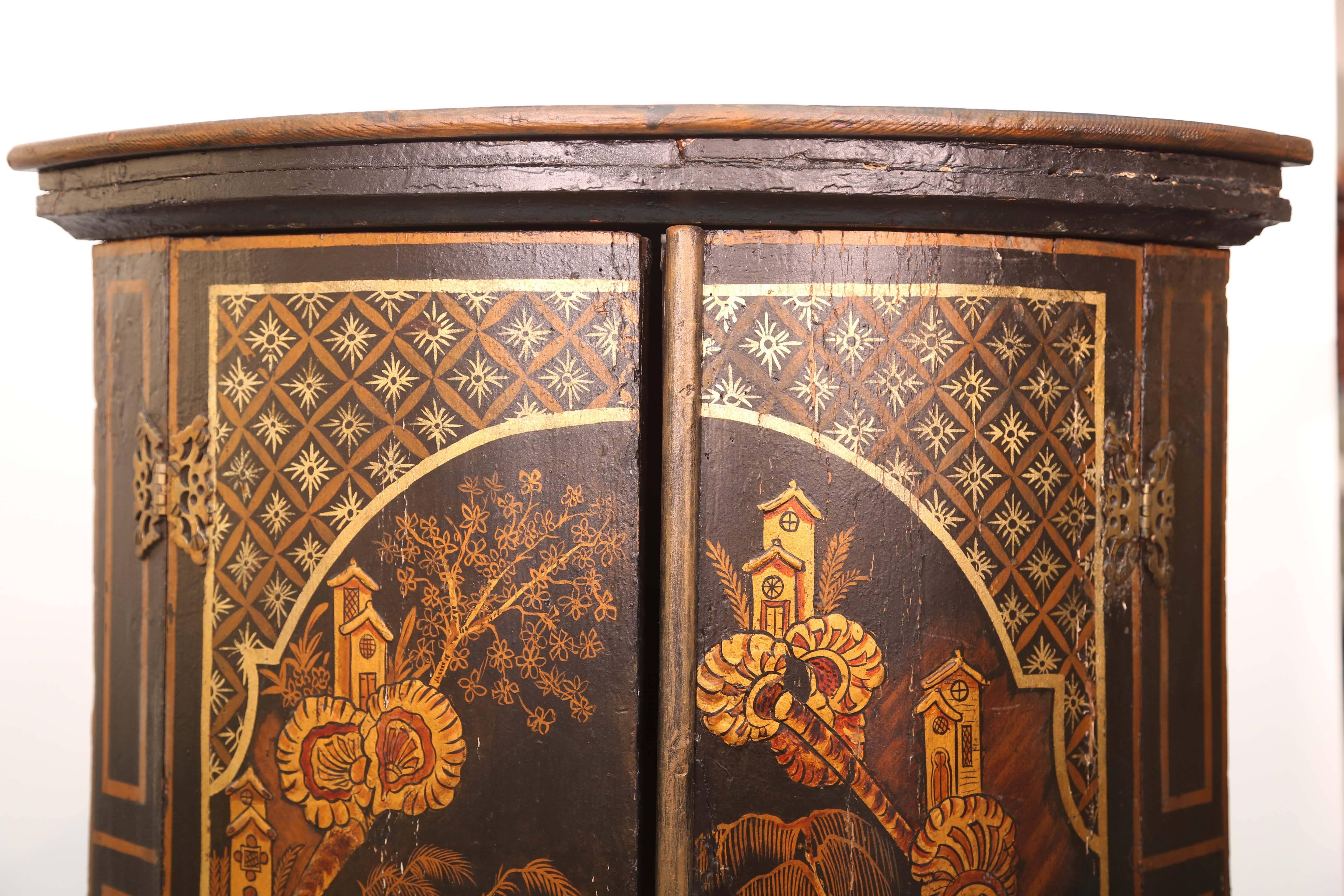 Paint 18th Century Chinoiserie Wall Mount Cupboard