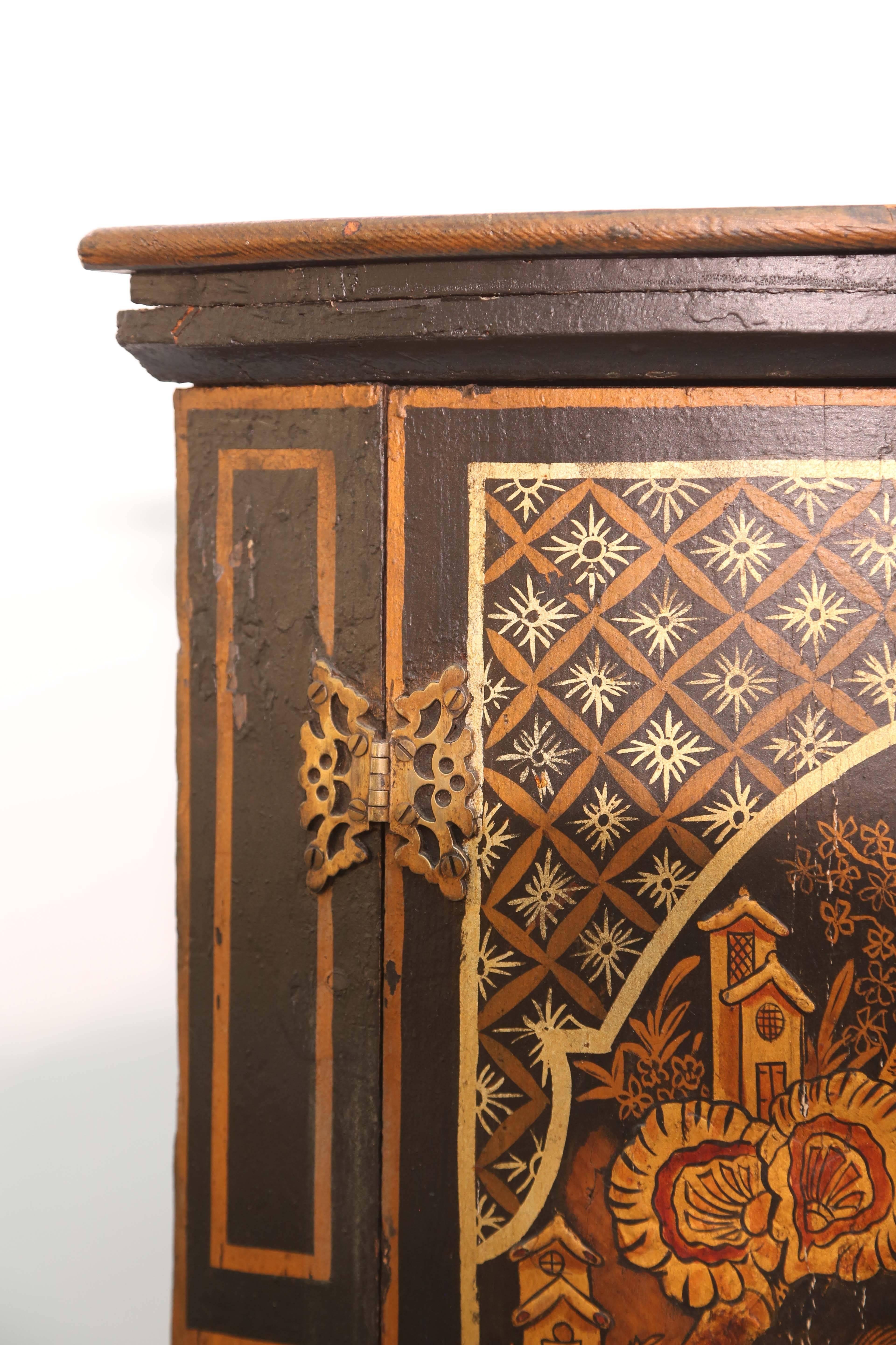 18th Century Chinoiserie Wall Mount Cupboard 1