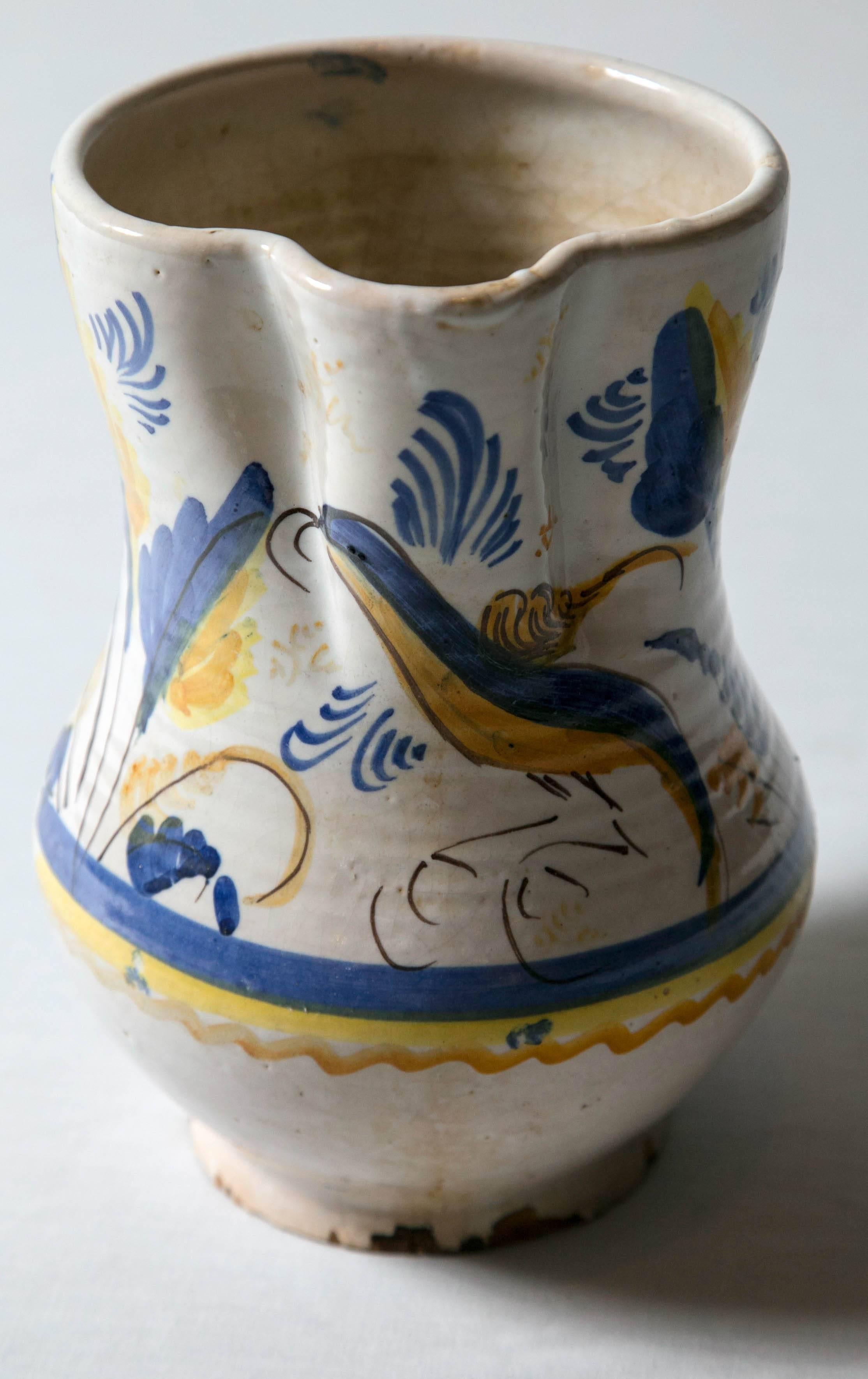 20th Century French Faience Pottery Pitcher, circa 1900