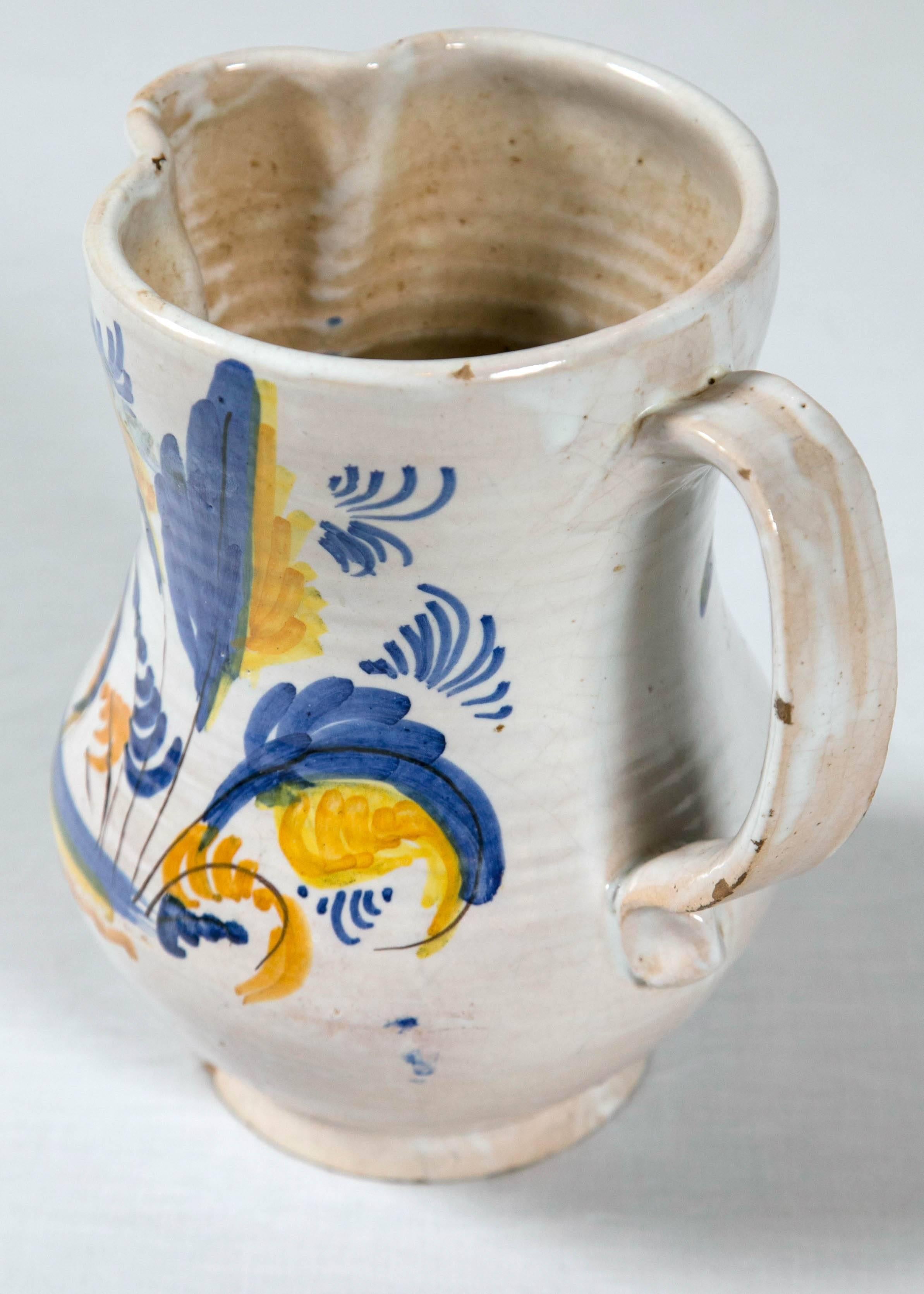 French Faience Pottery Pitcher, circa 1900 3