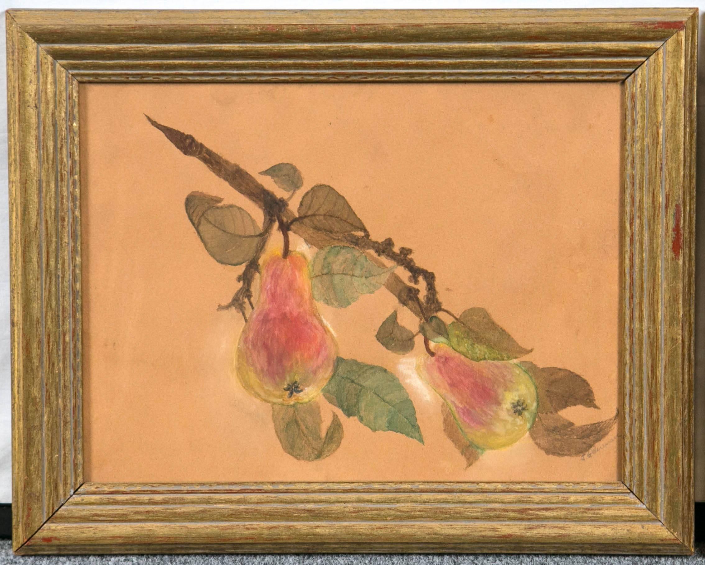 American Pair of Framed Fruit Paintings, circa 1930s