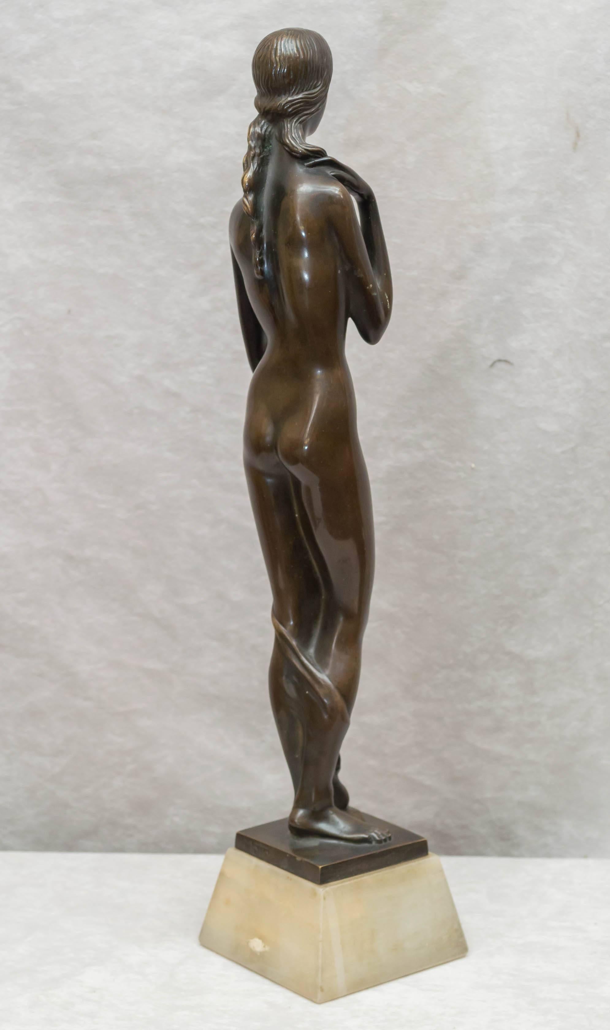 Early 20th Century Art Deco / Moderne Bronze Figure of a Nude, American, Signed Joseph Motto