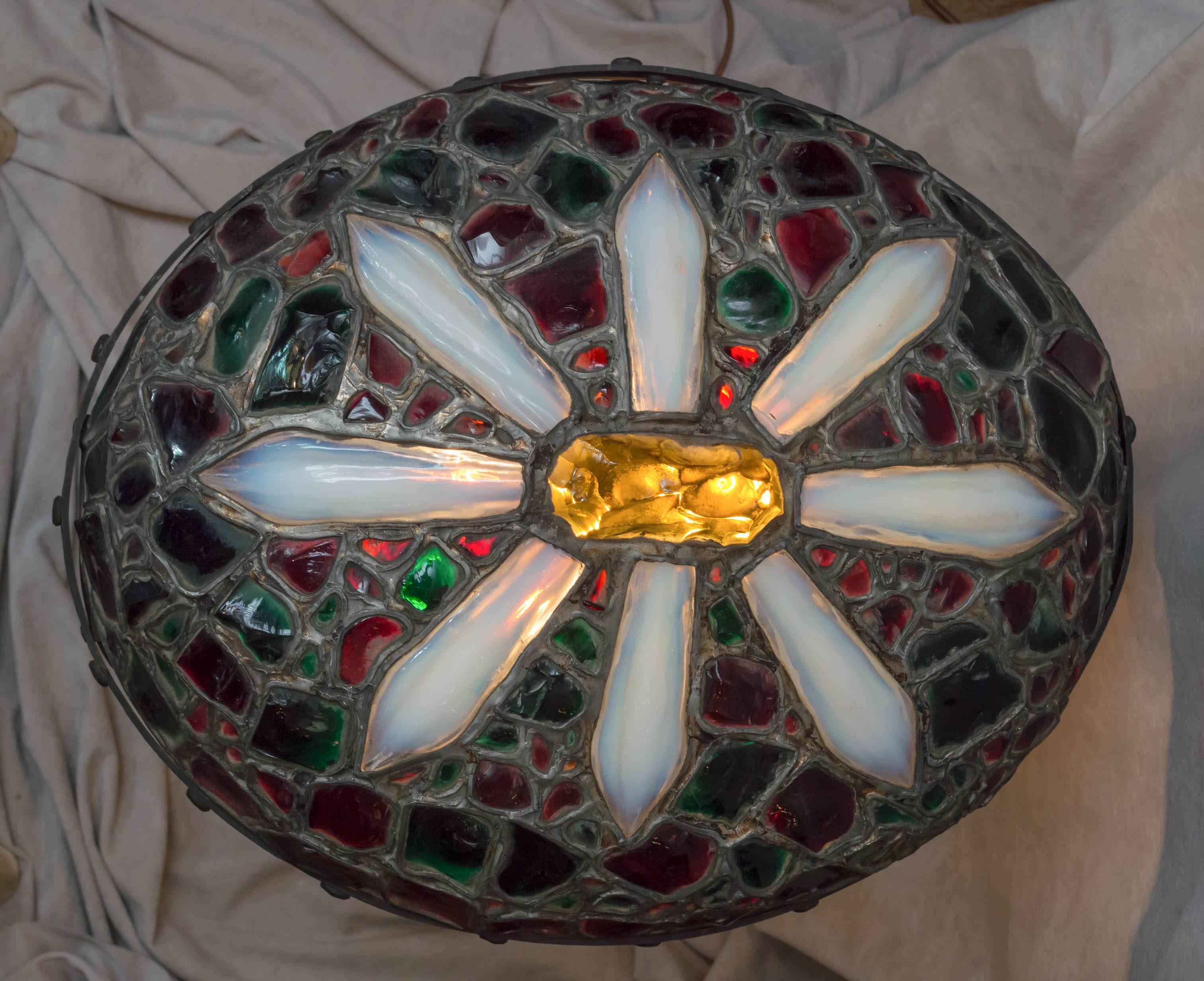 Art Nouveau Austrian Chunk Jewel Table Lamp 1