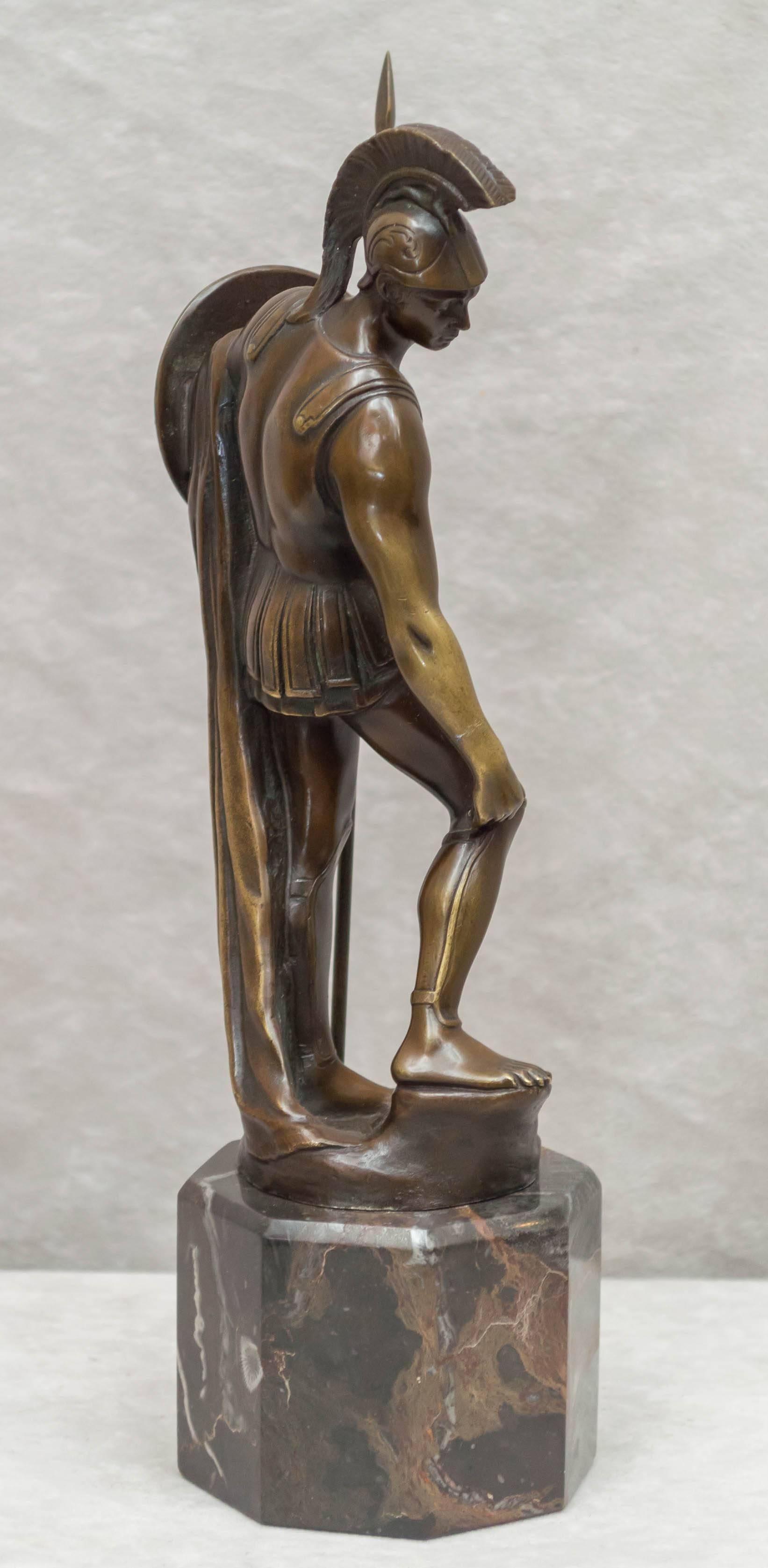Bronze Figure of a Roman Warrior, Artist Signed In Excellent Condition In Petaluma, CA