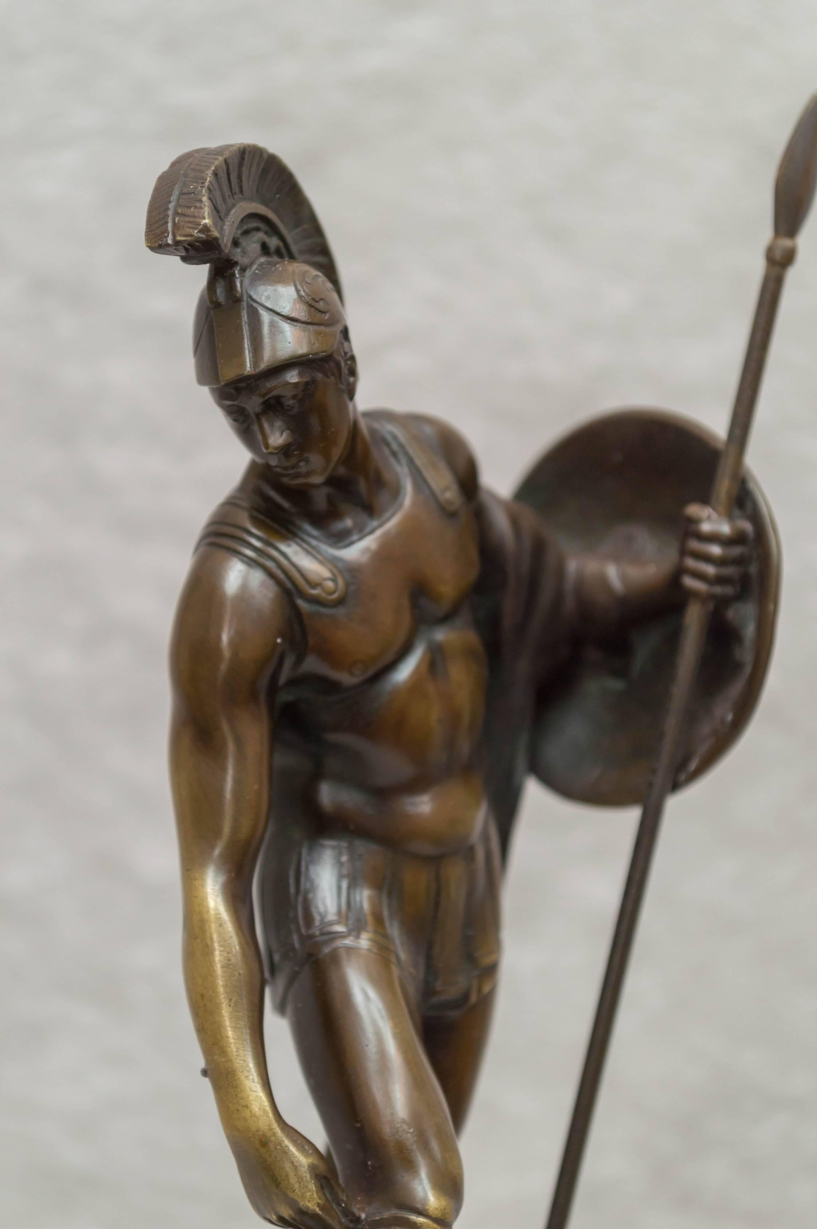 20th Century Bronze Figure of a Roman Warrior, Artist Signed