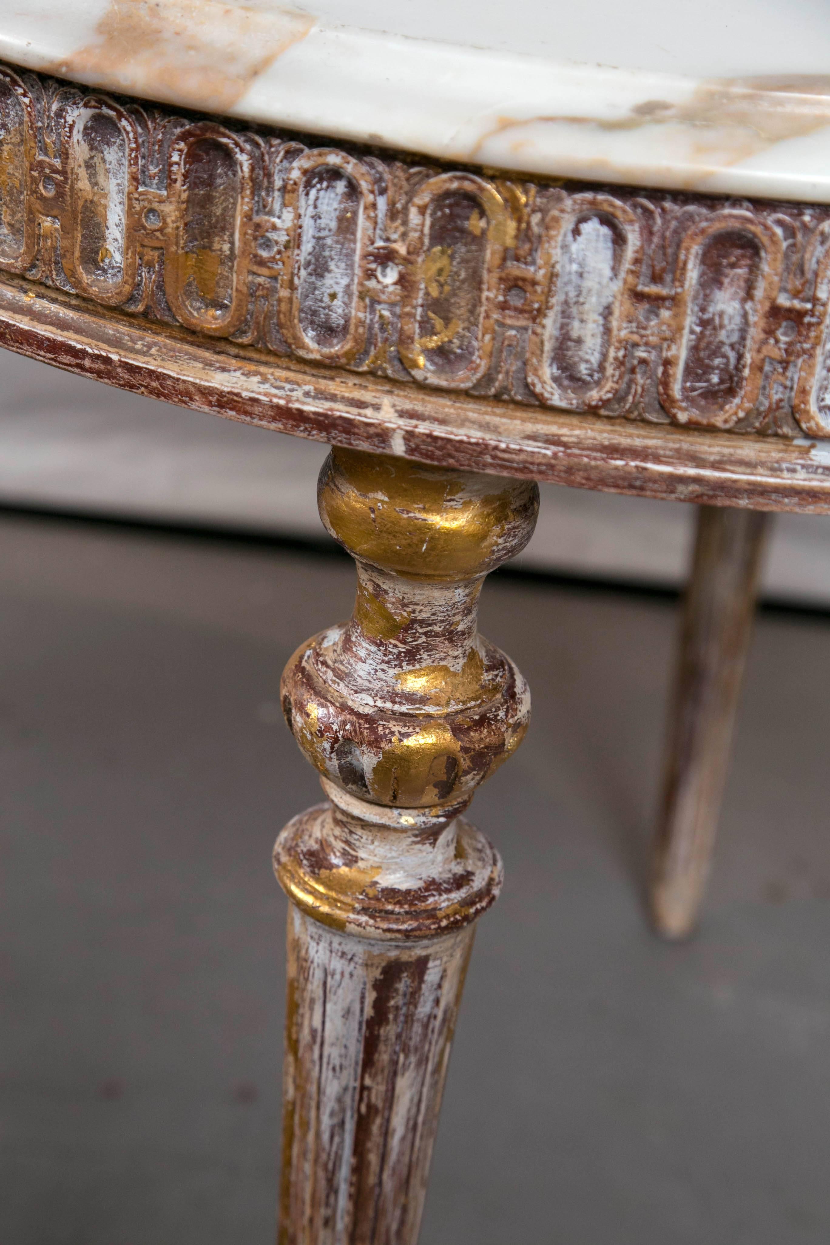 Louis XVI Italian Marble-Topped End Tables