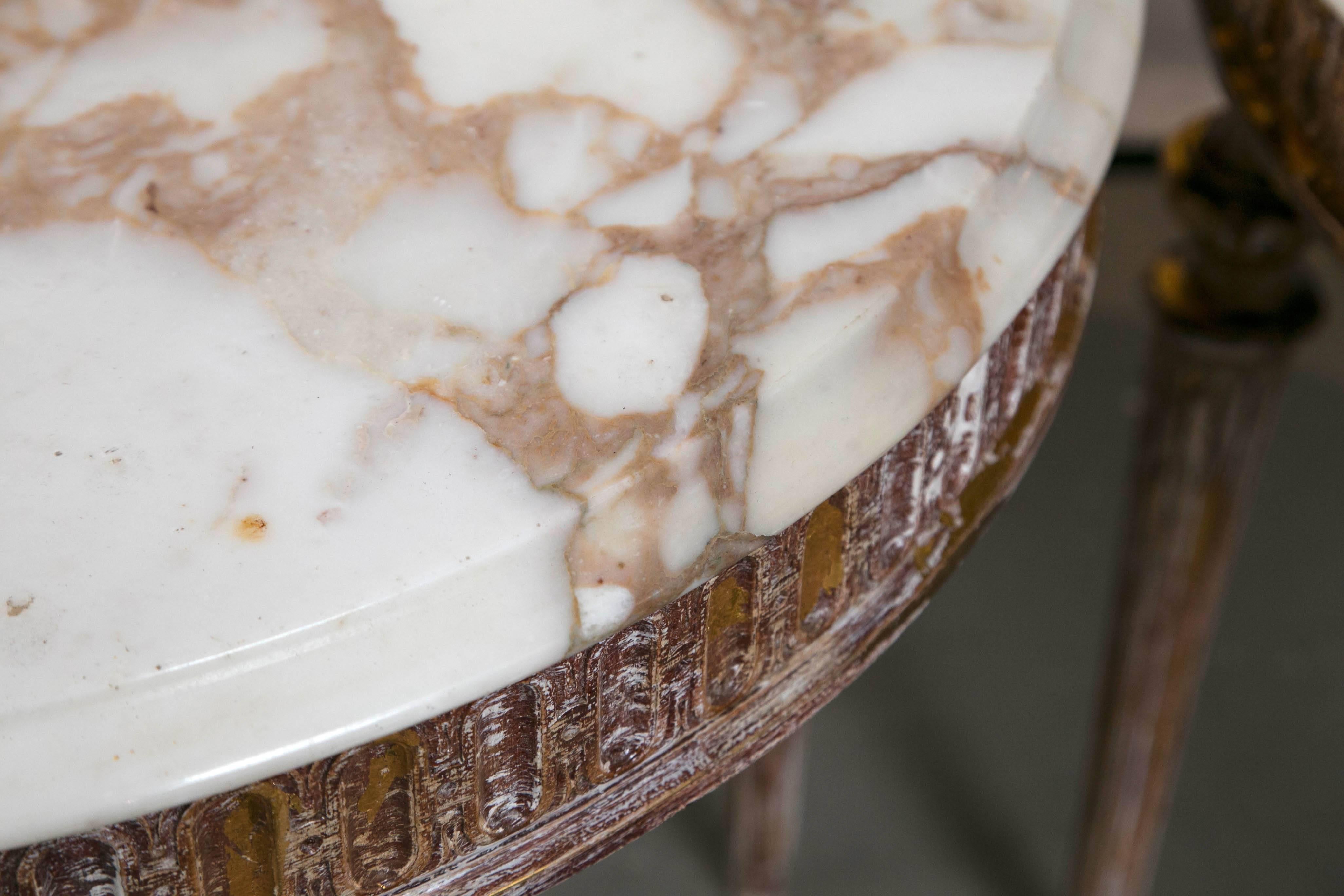 Italian Marble-Topped End Tables 1