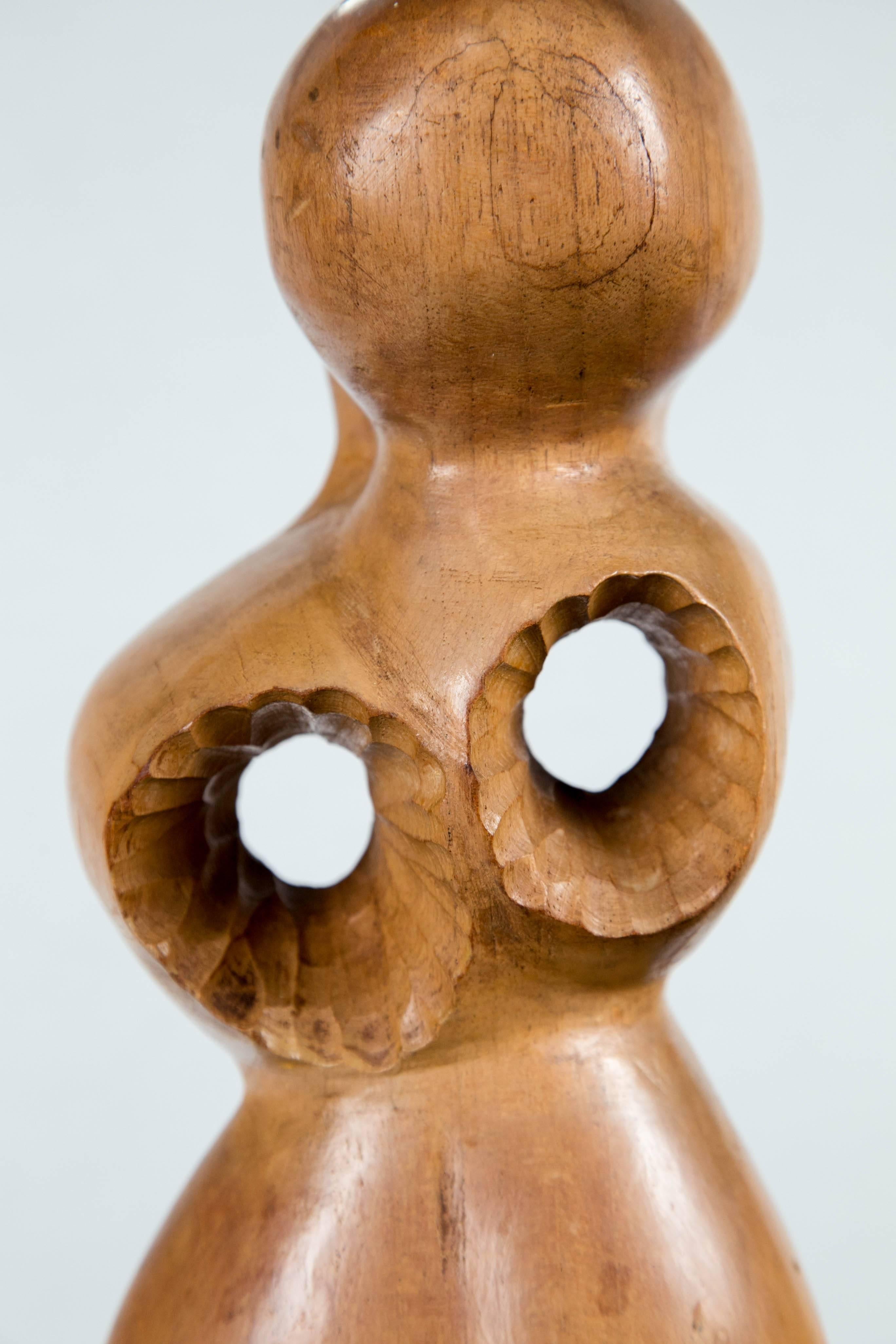mid century wood sculpture