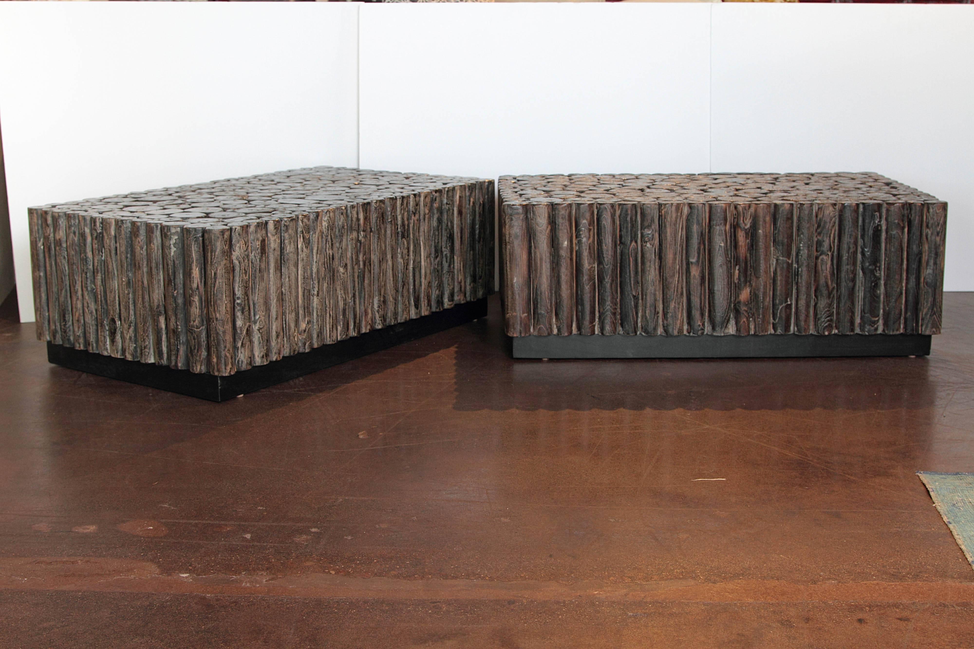 Organic Log Cocktail Tables In Excellent Condition In Dallas, TX