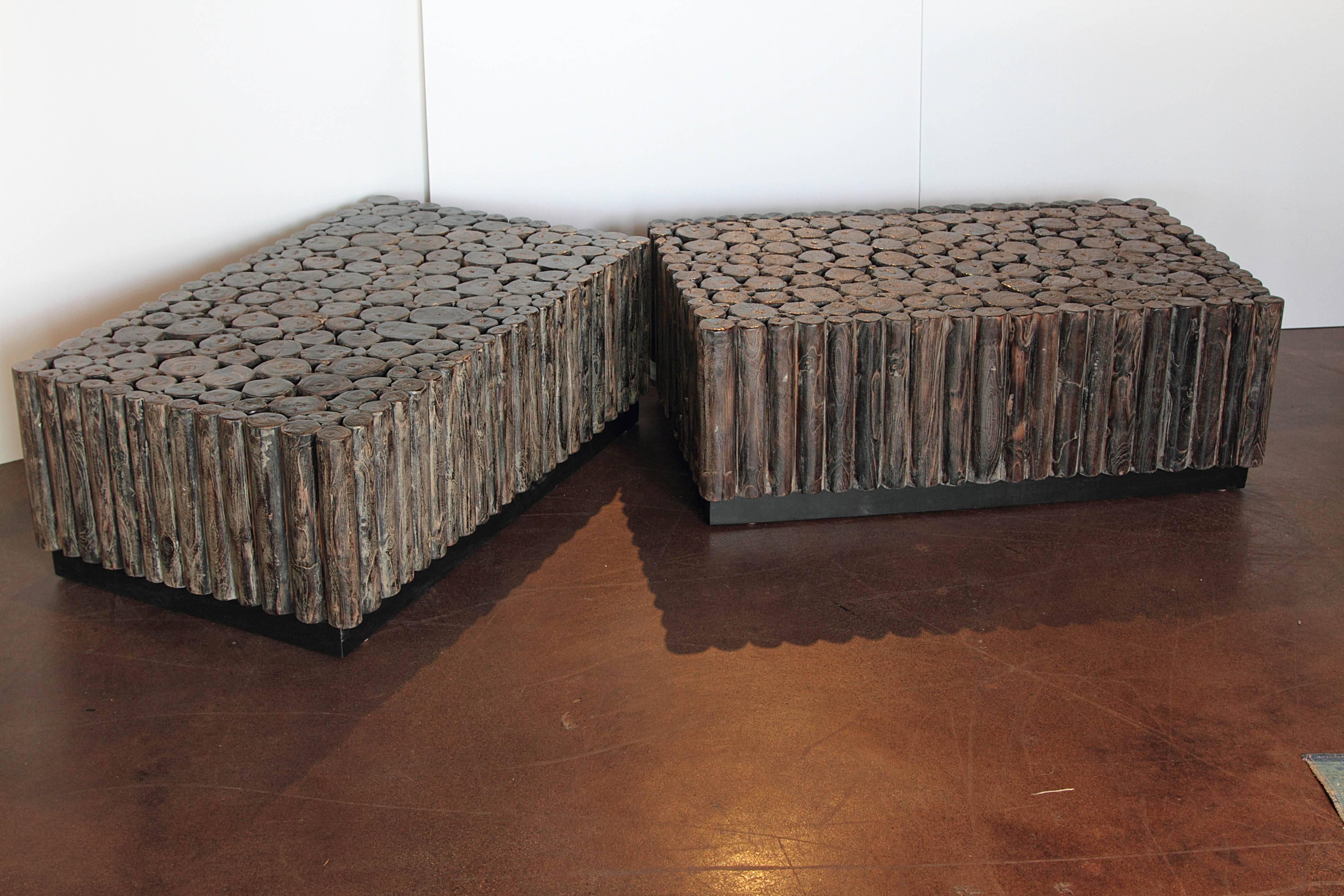 Contemporary Organic Log Cocktail Tables