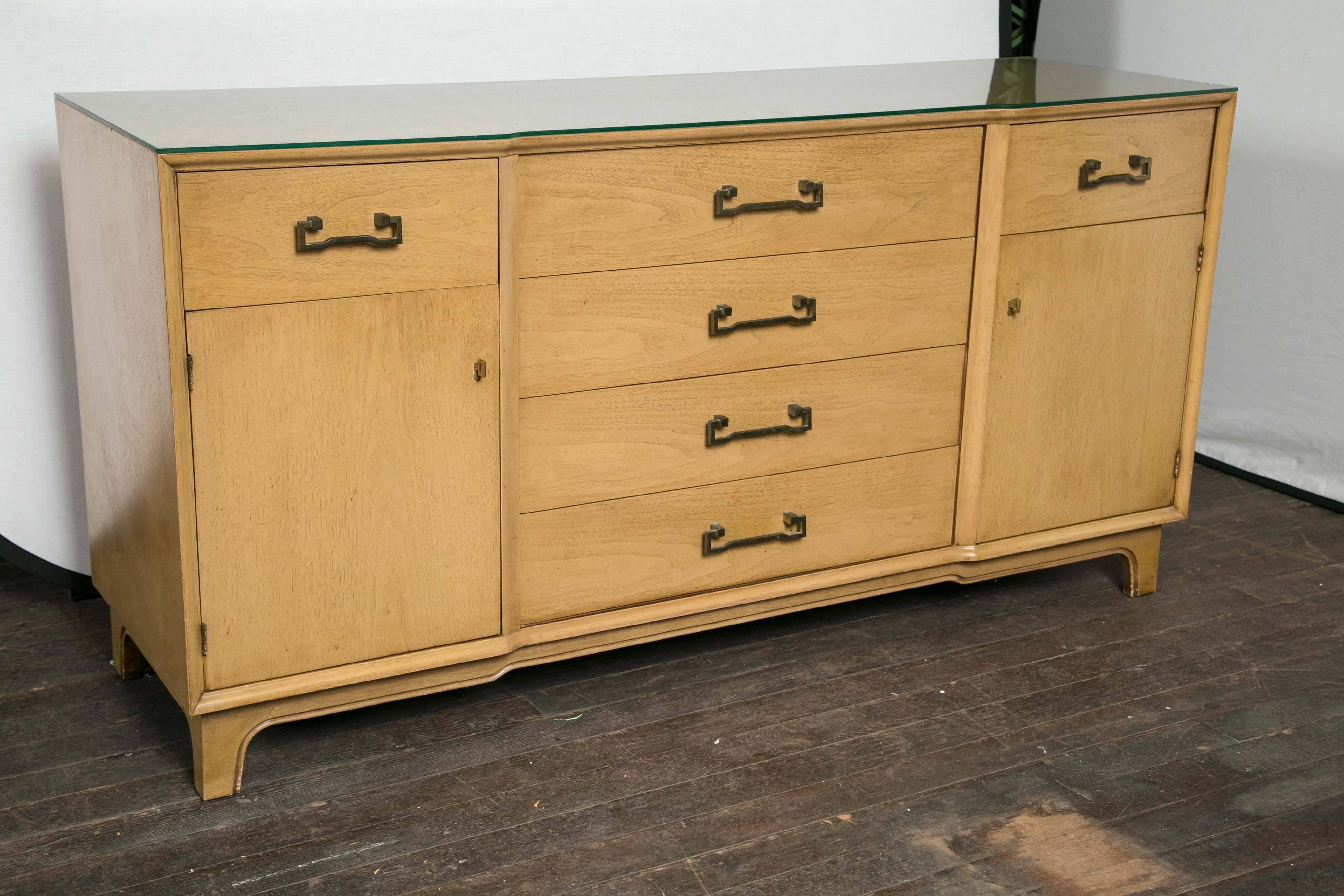 Light wood century furniture credenza, sideboard or buffet.