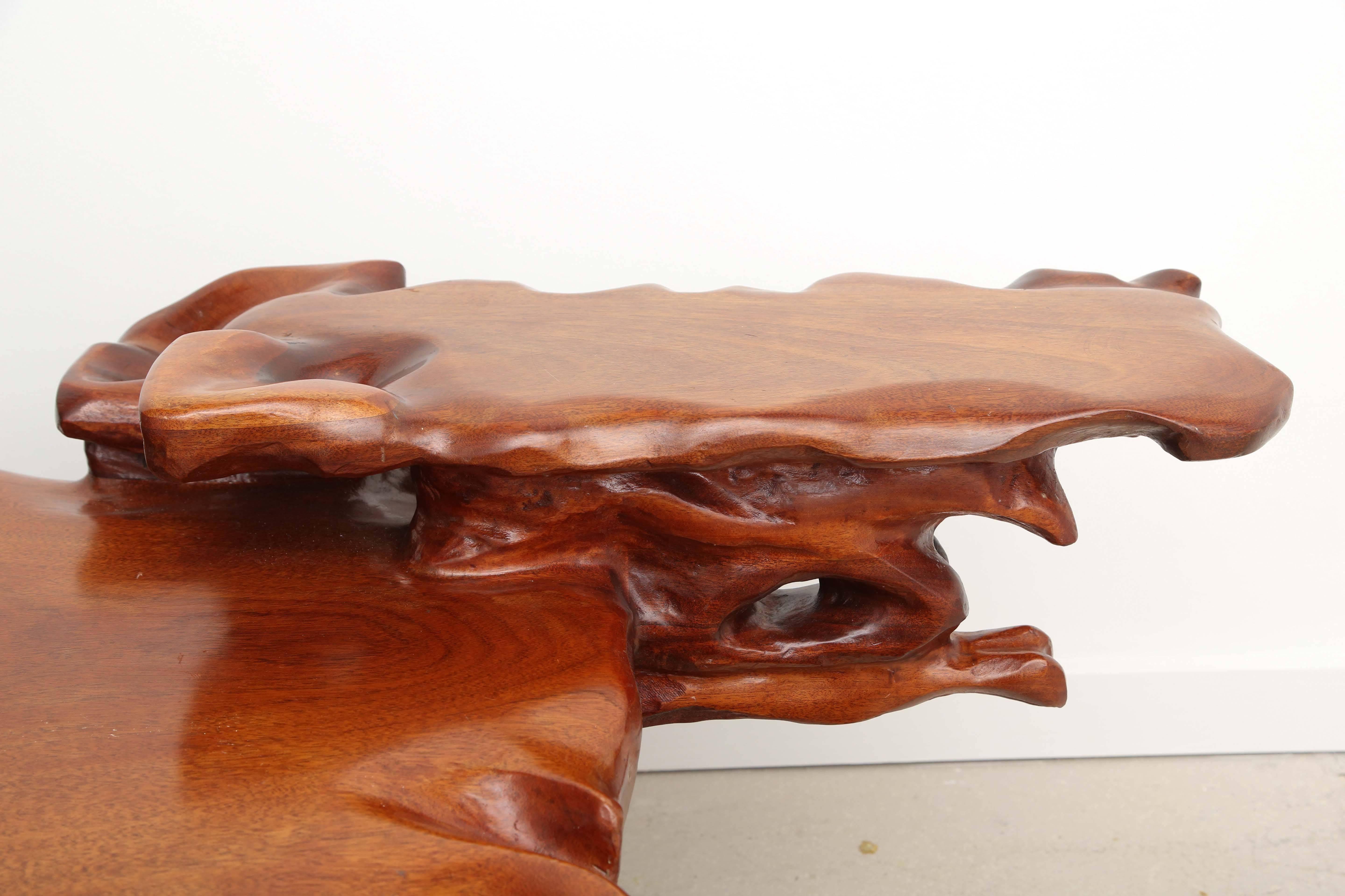 Hand-Carved Organic Carved Coffee Table