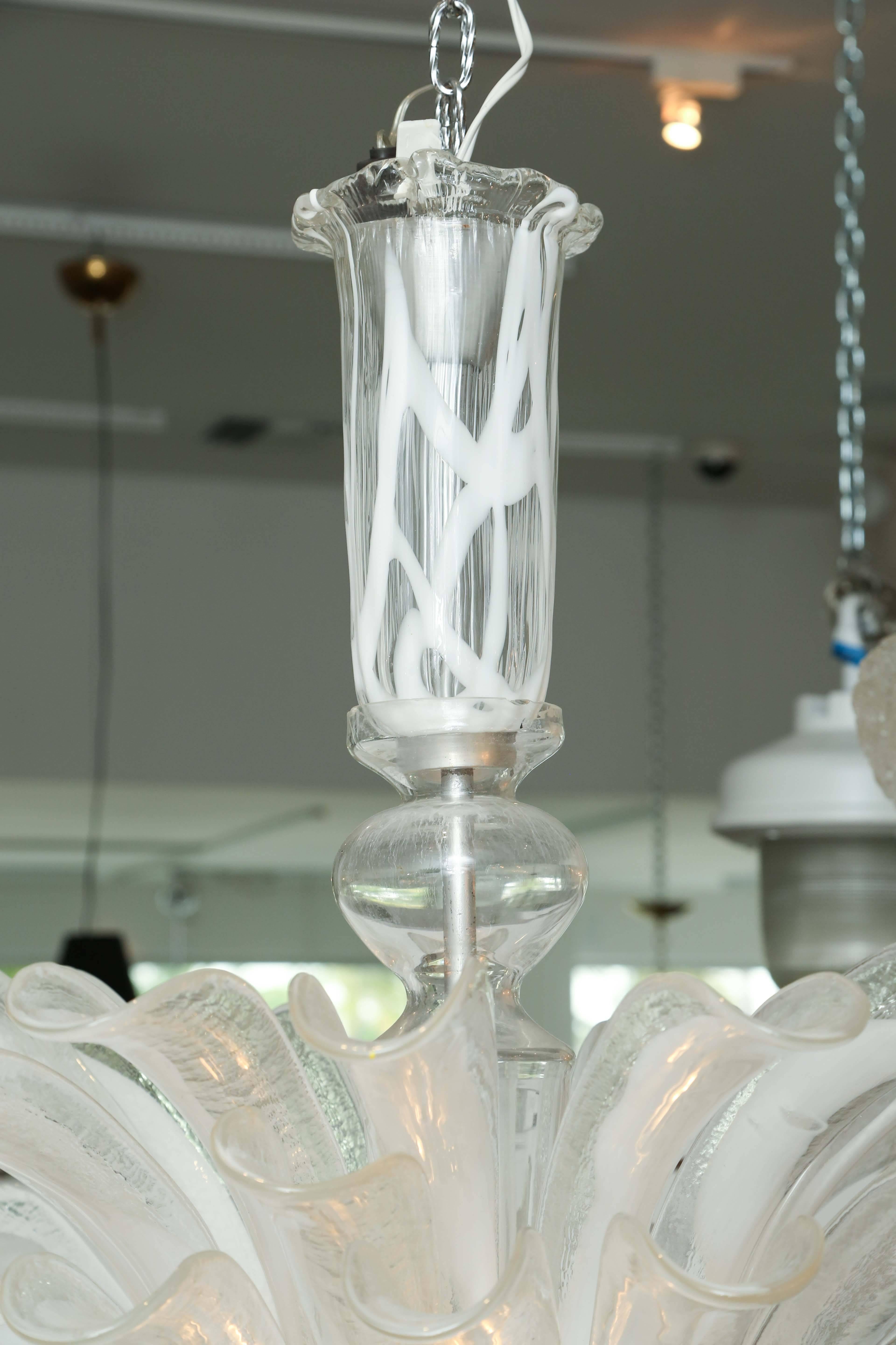 Italian Vintage Murano Glass Chandelier by Mazzega For Sale