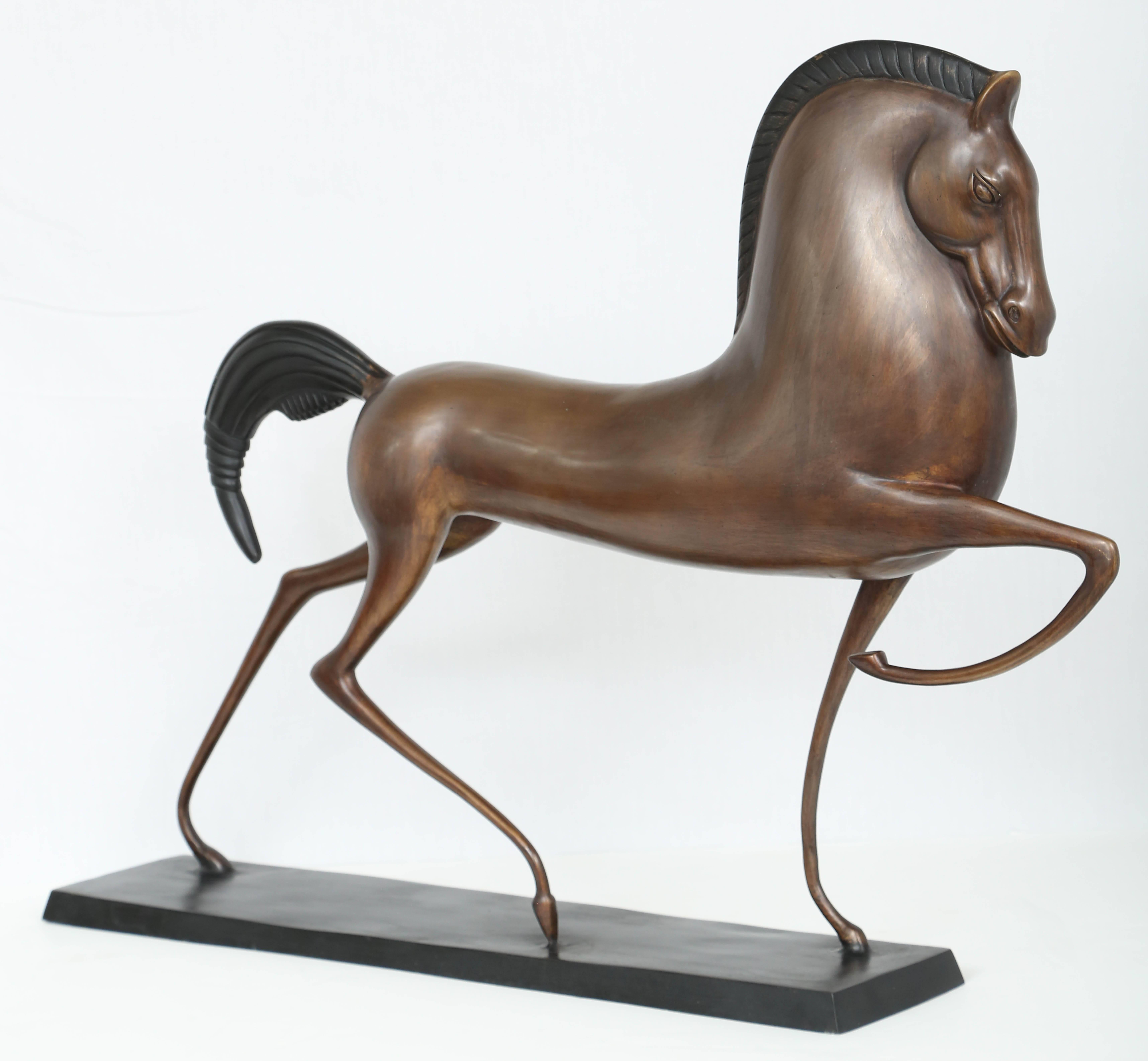 Art Deco Bronze Horse Sculpture in the Style of Boris Lovet-Lorski
