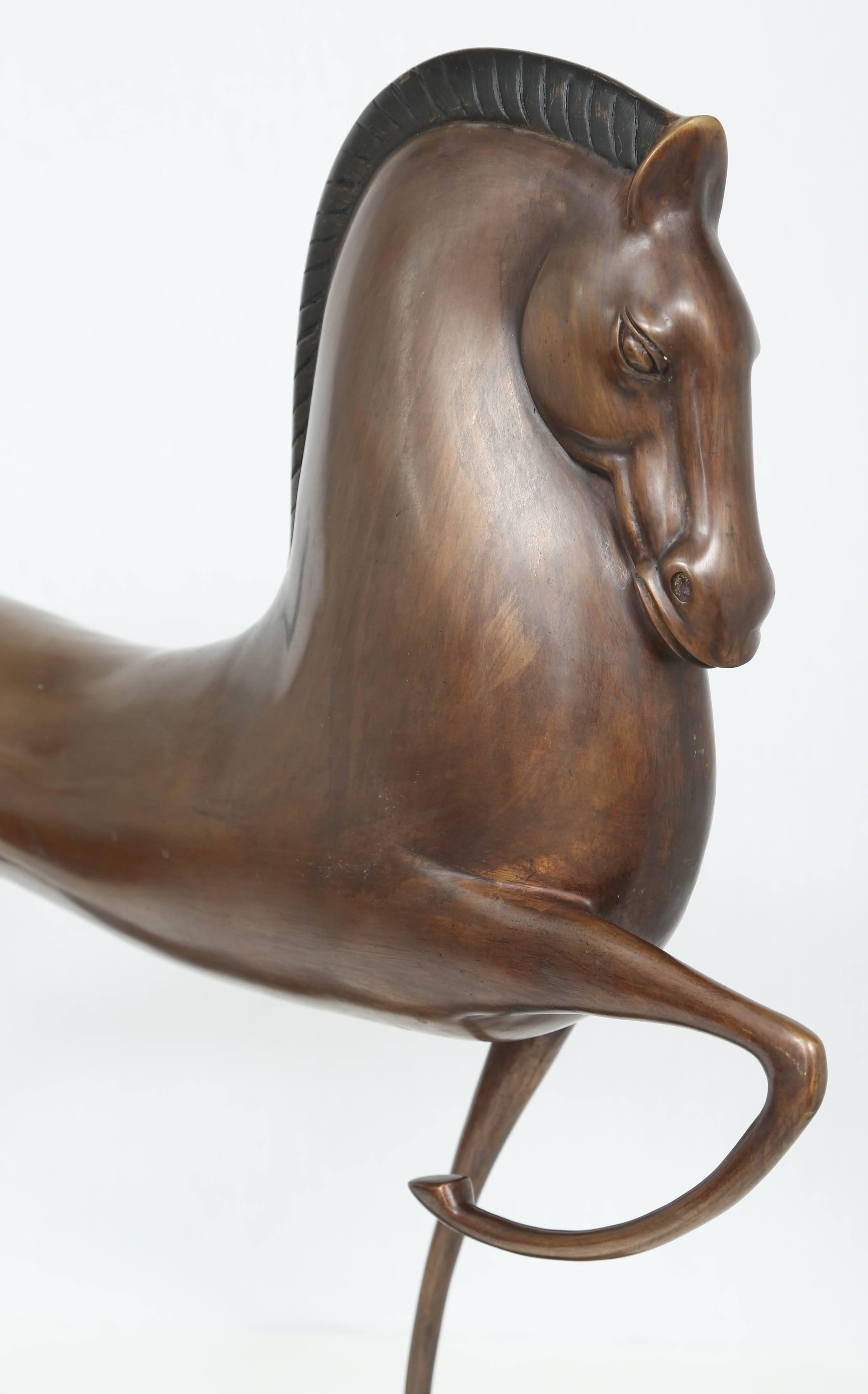 Cast Bronze Horse Sculpture in the Style of Boris Lovet-Lorski