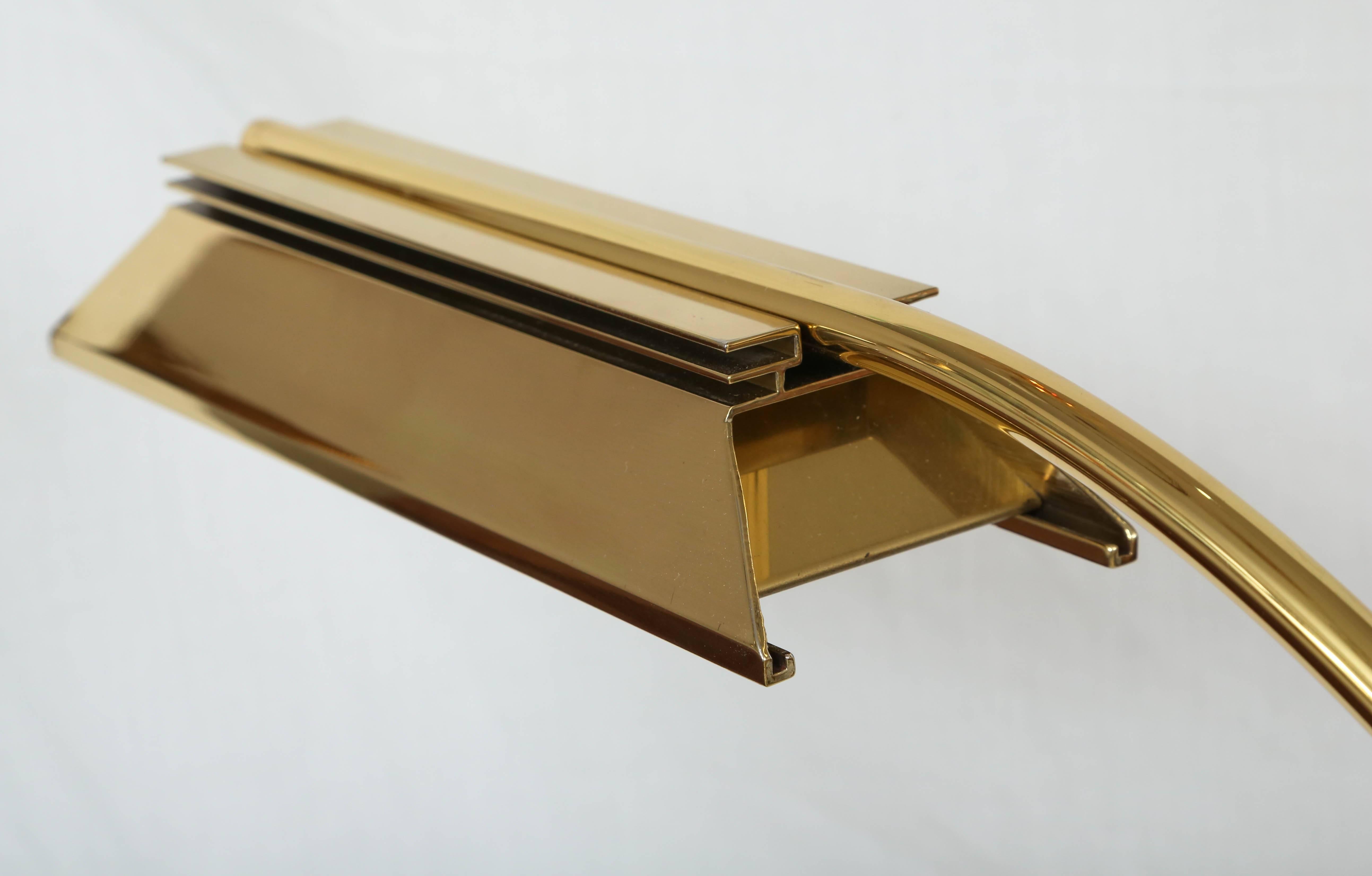American  Casella Lighting Adjustable Floor Lamp in Polished Brass