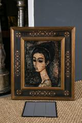 Mid-Century Modernist Female Portrait Painting