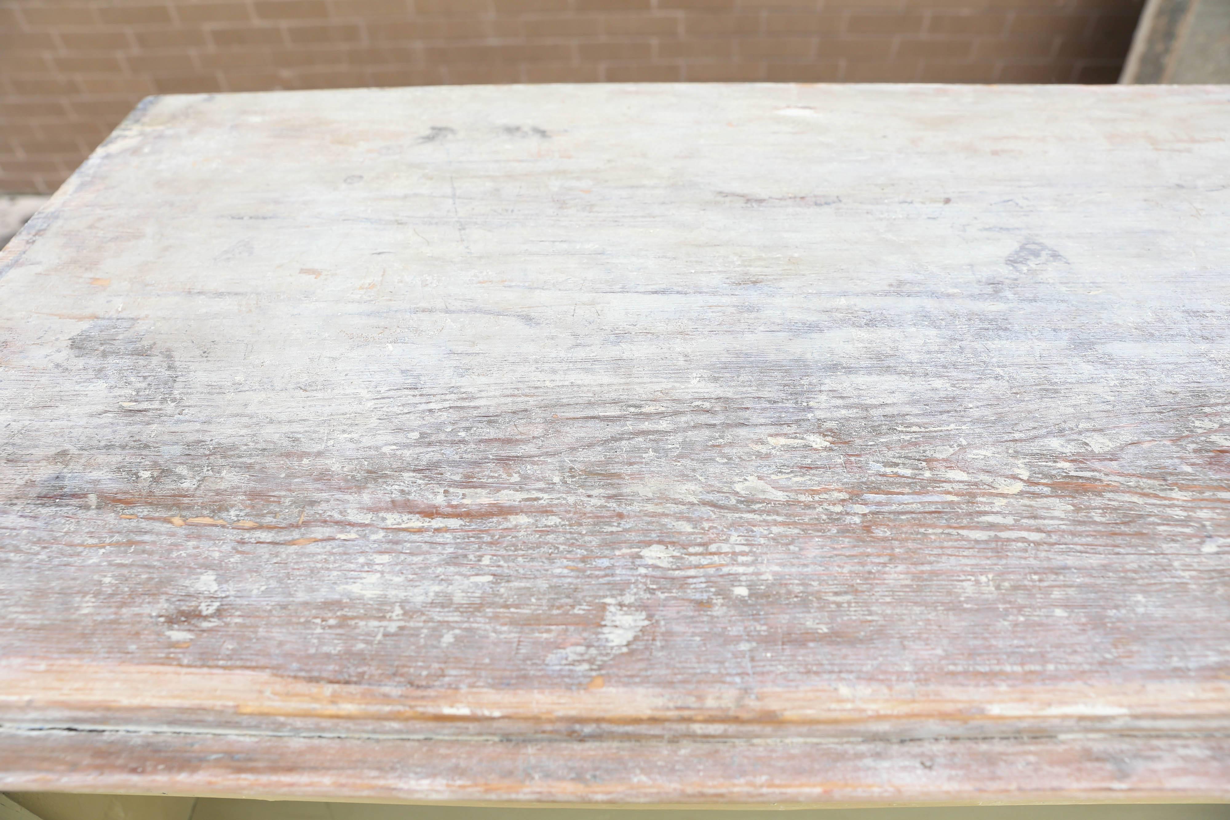 Gustavian Swedish 19th Century Buffet Scraped to Original Pale Blue Paint In Good Condition In Houston, TX