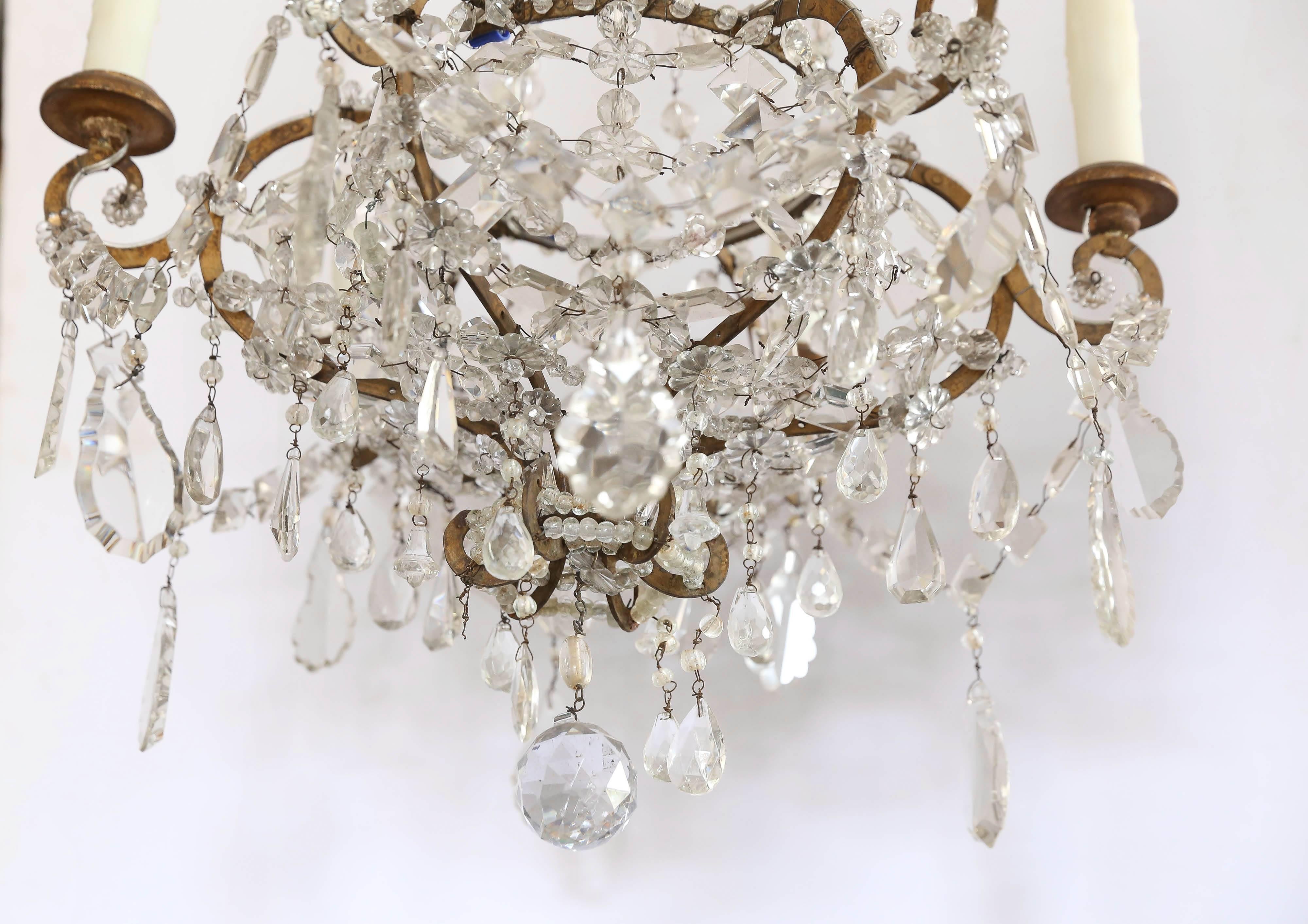 Prettiest shape chandelier from Italy with six lights 32T x 23 W x 14 canopy.