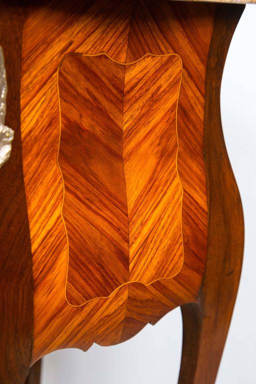 Pair of MarbleTopped ThreeDrawer Bedside Tables For Sale at 1stdibs