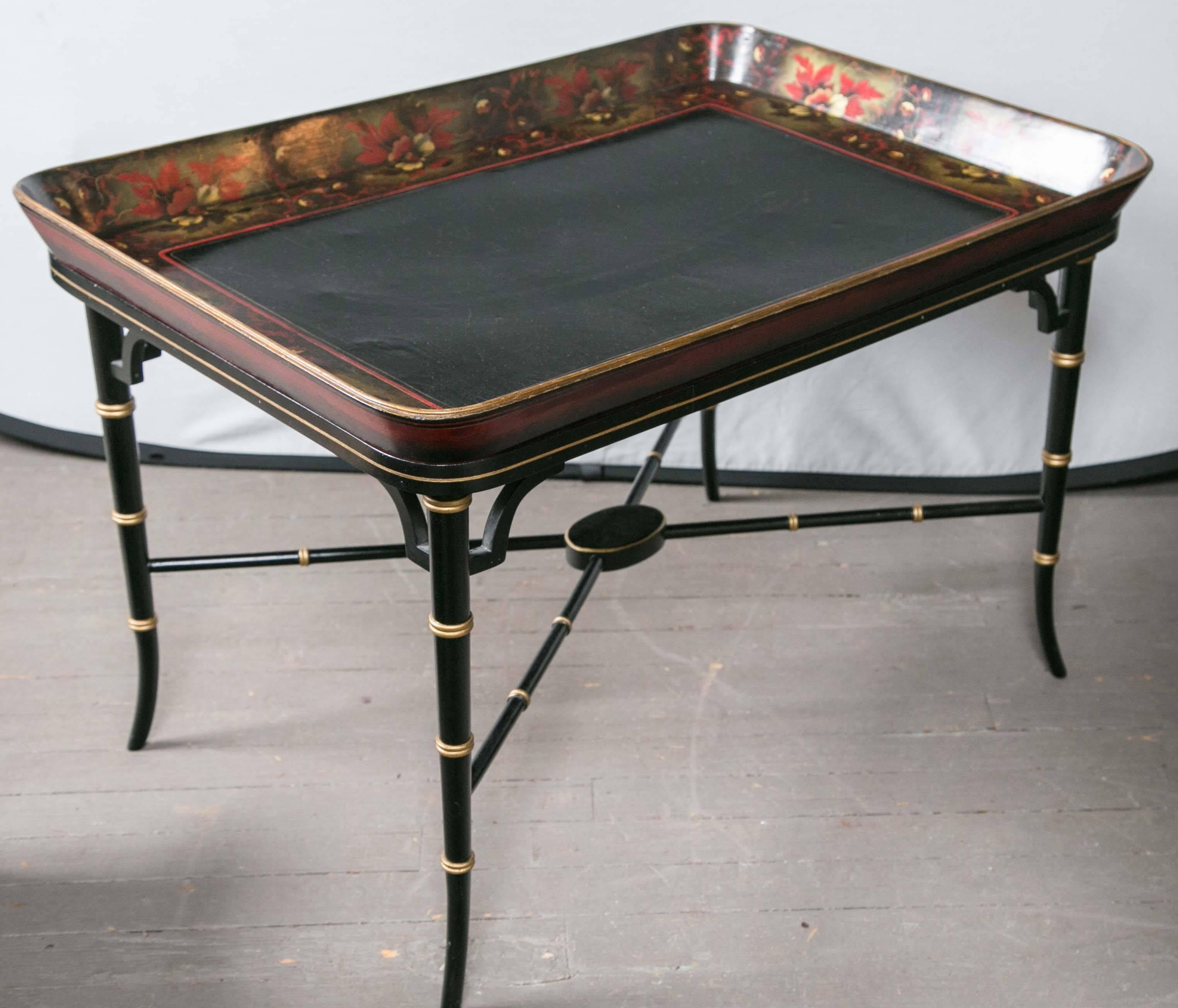 Lacquer Tray on Custom Stand For Sale 1