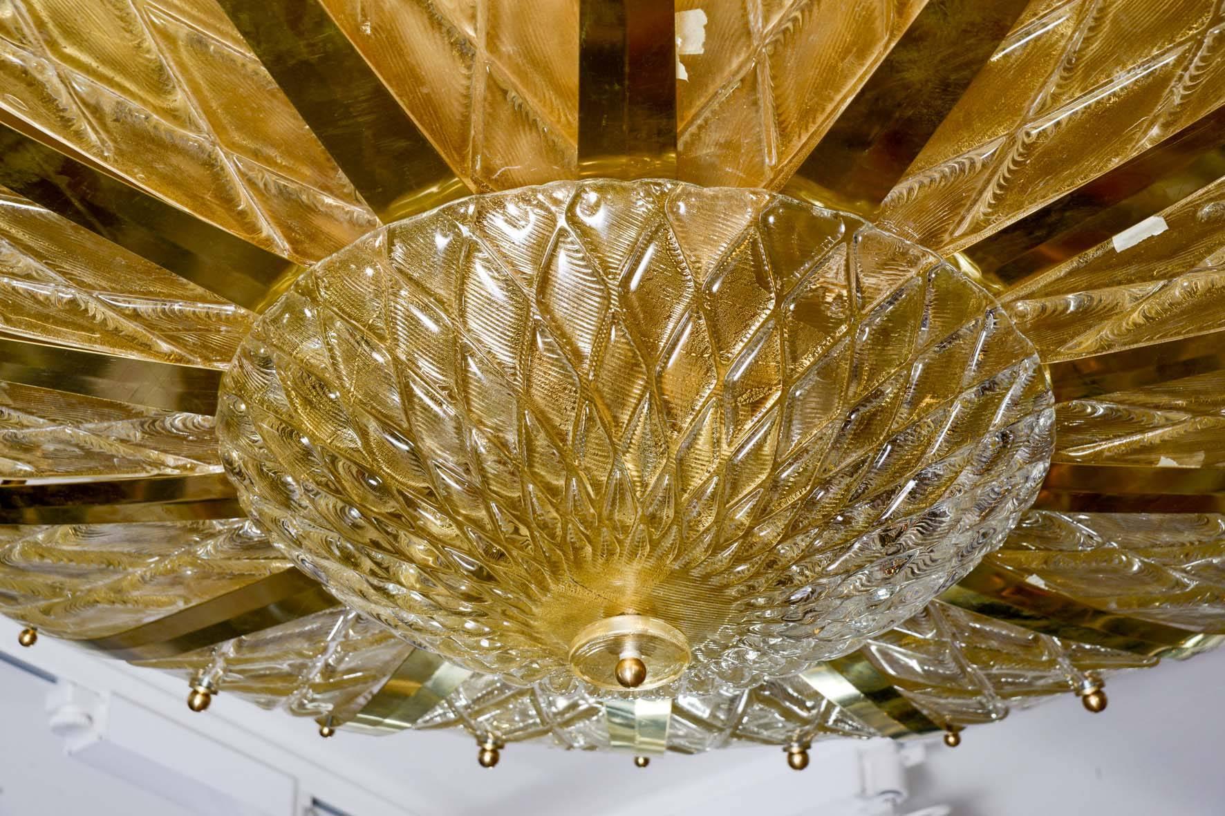 Mid-Century Modern Exceptional Murano Glass Ceiling Chandelier