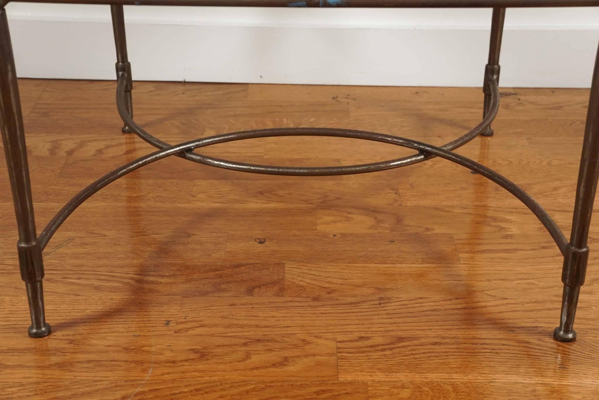 Steel Base Side Table with Tile Top 3