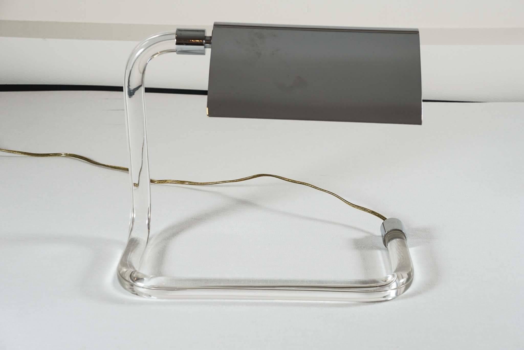 Mid-Century Modern Crylicord Lucite Desk Lamp