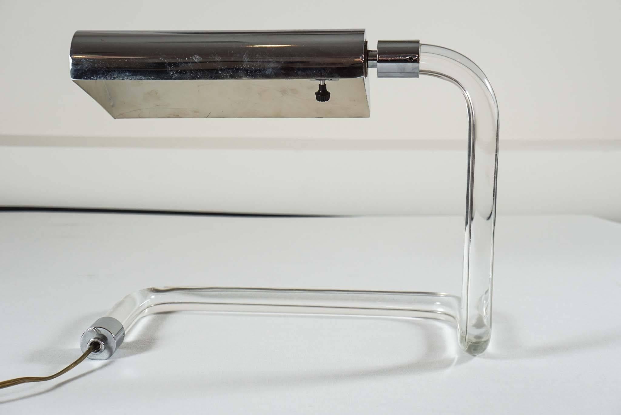 American Crylicord Lucite Desk Lamp