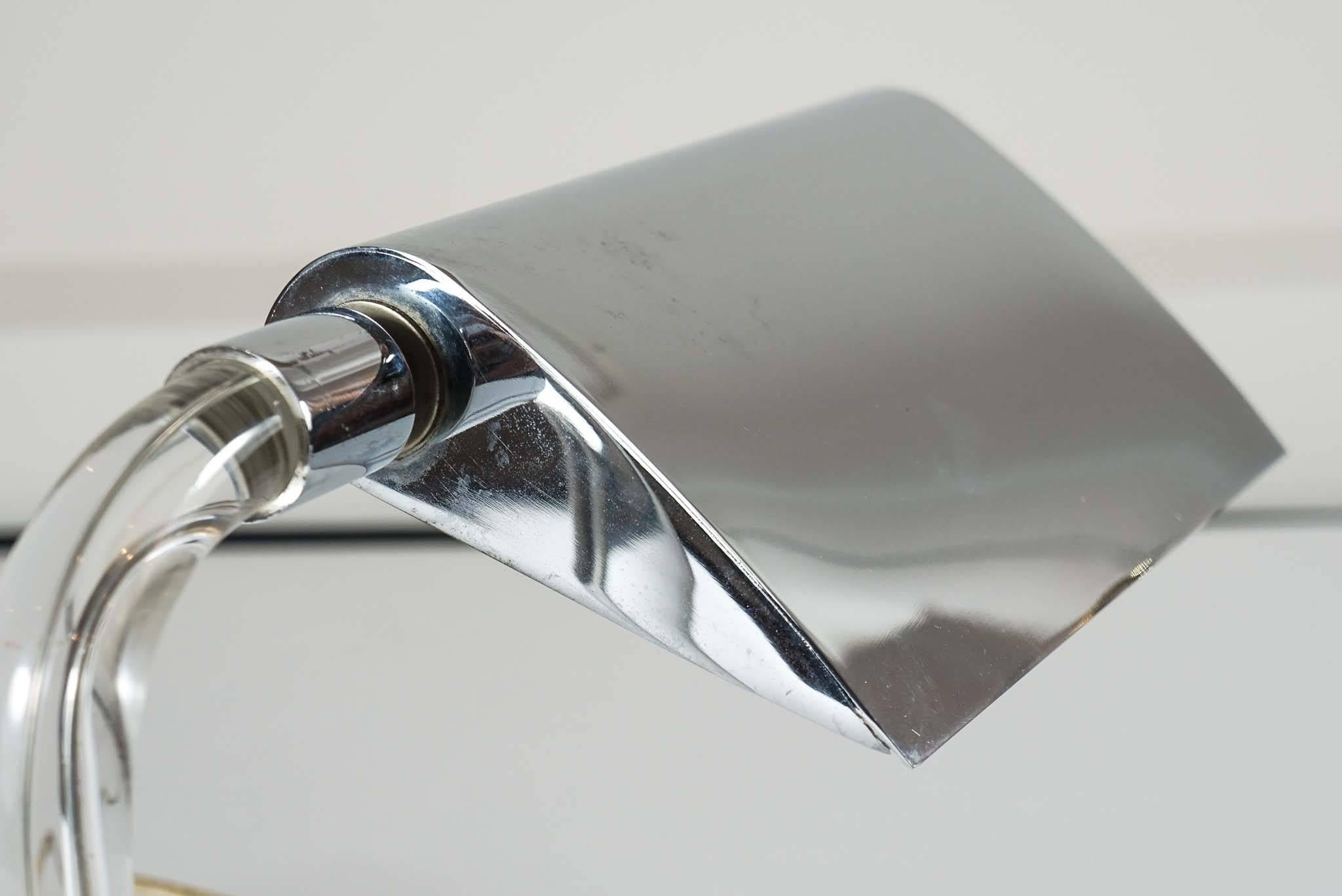 Chrome Crylicord Lucite Desk Lamp