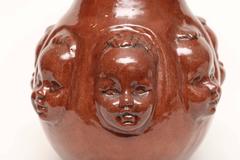 Unique Modern Sculptural Studio Pottery by Greg Holmes - Faces Signed and Dated