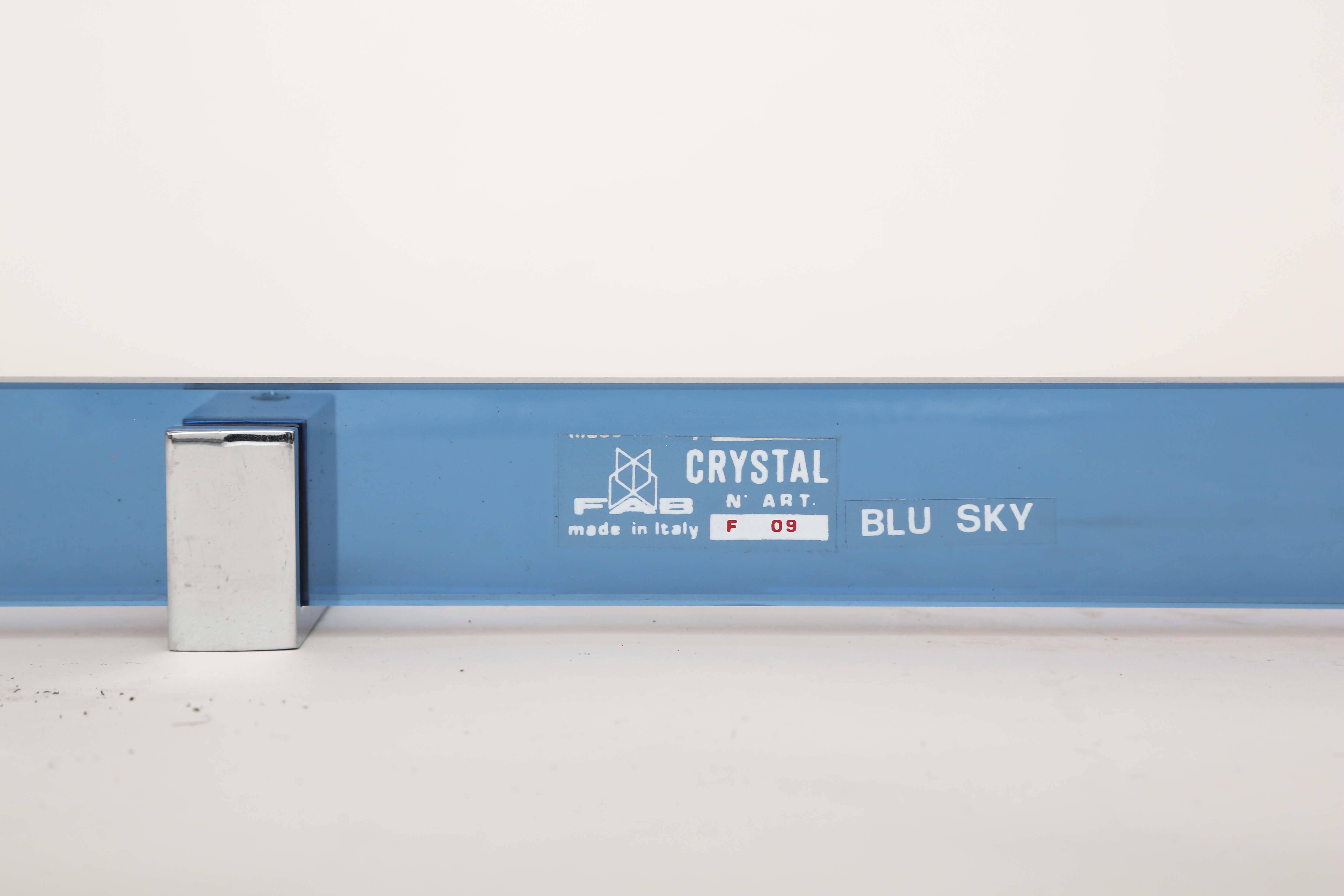 Plated Late 20th Century Italian Fontana Arte Crystal Glass/ Chrome Towel Racks For Sale