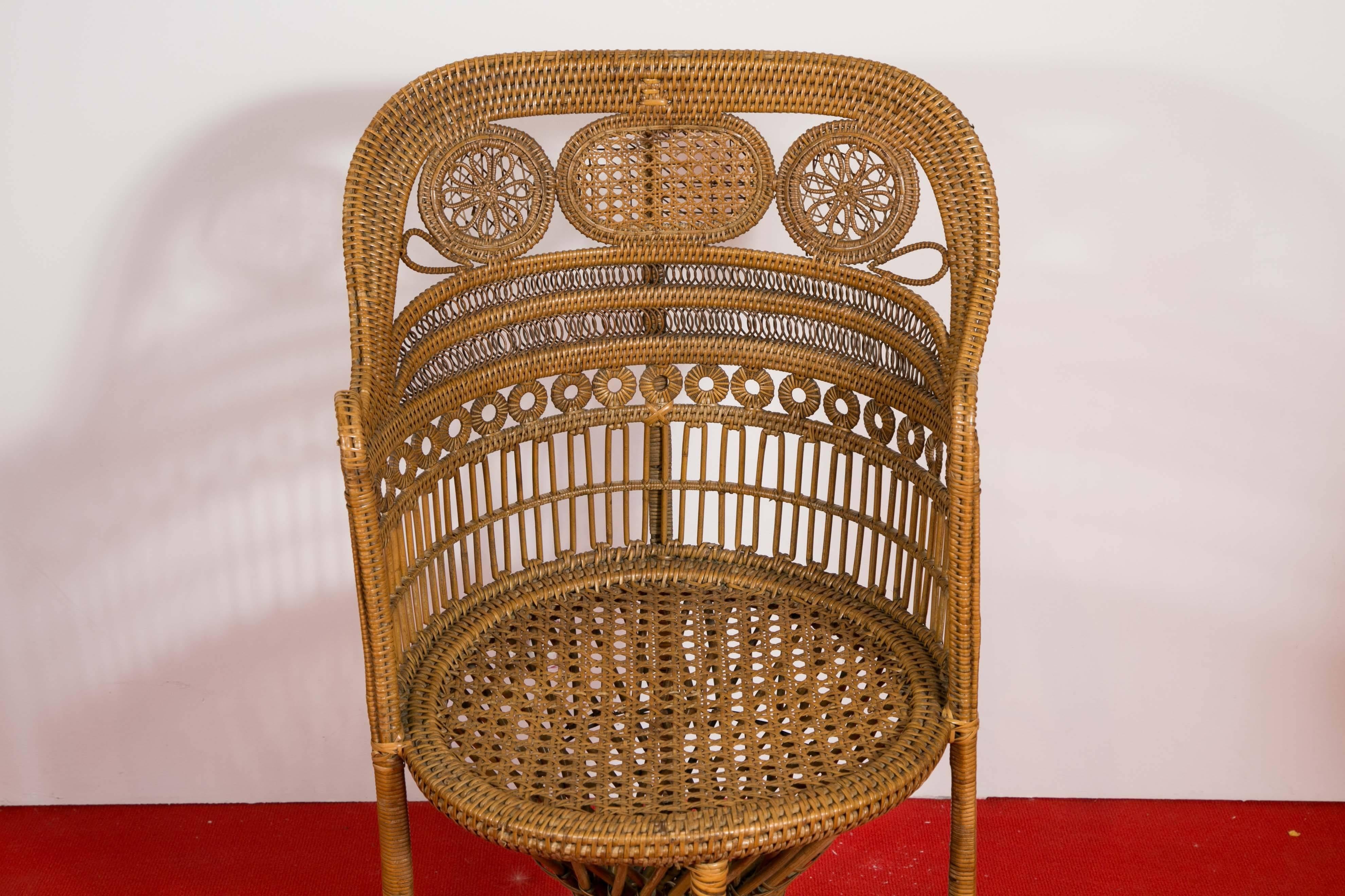 French Manufacture of Perret & Vibert, Pair of Rattan Chairs, circa 1890