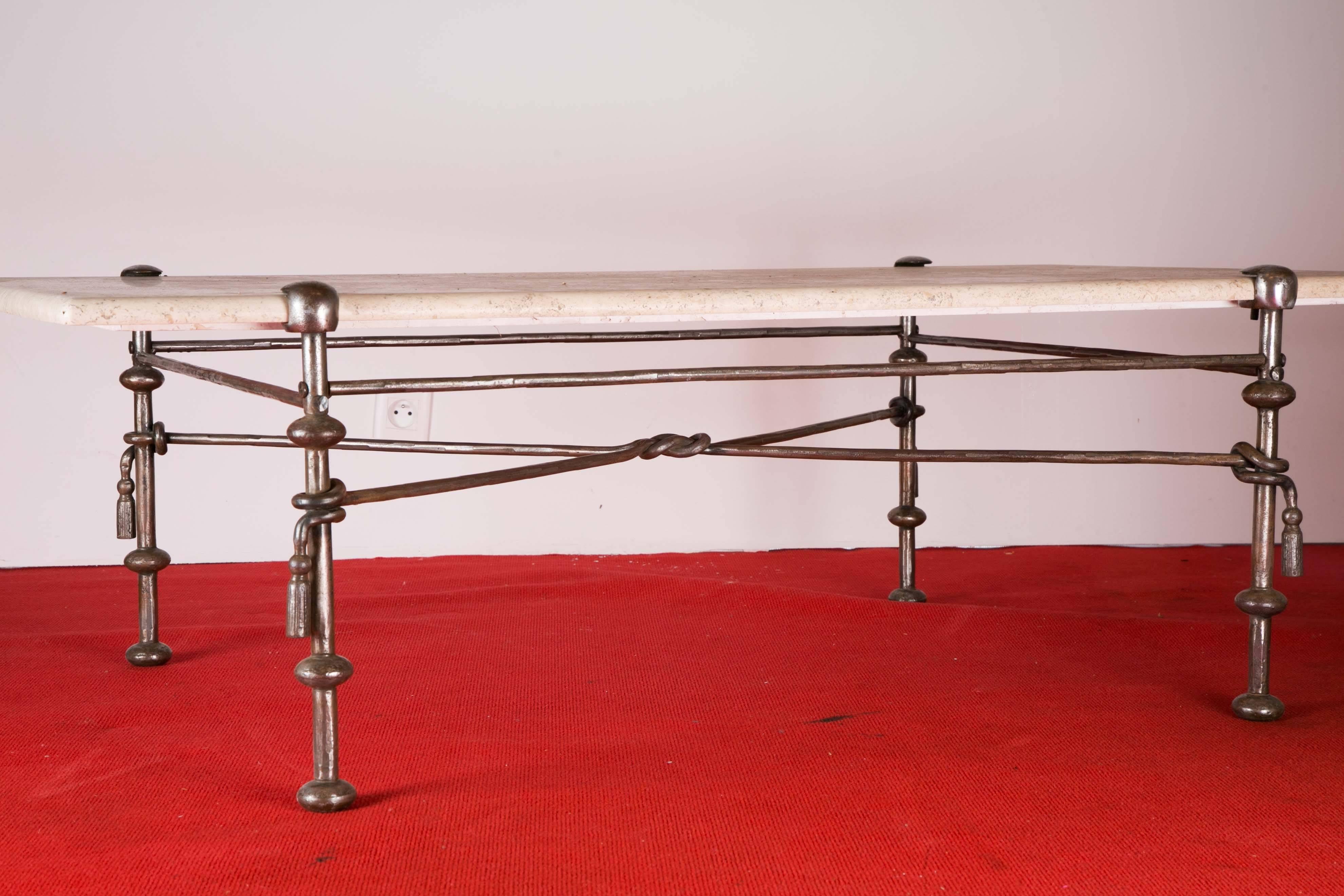 Travertine Coffee Table, circa 1950 4